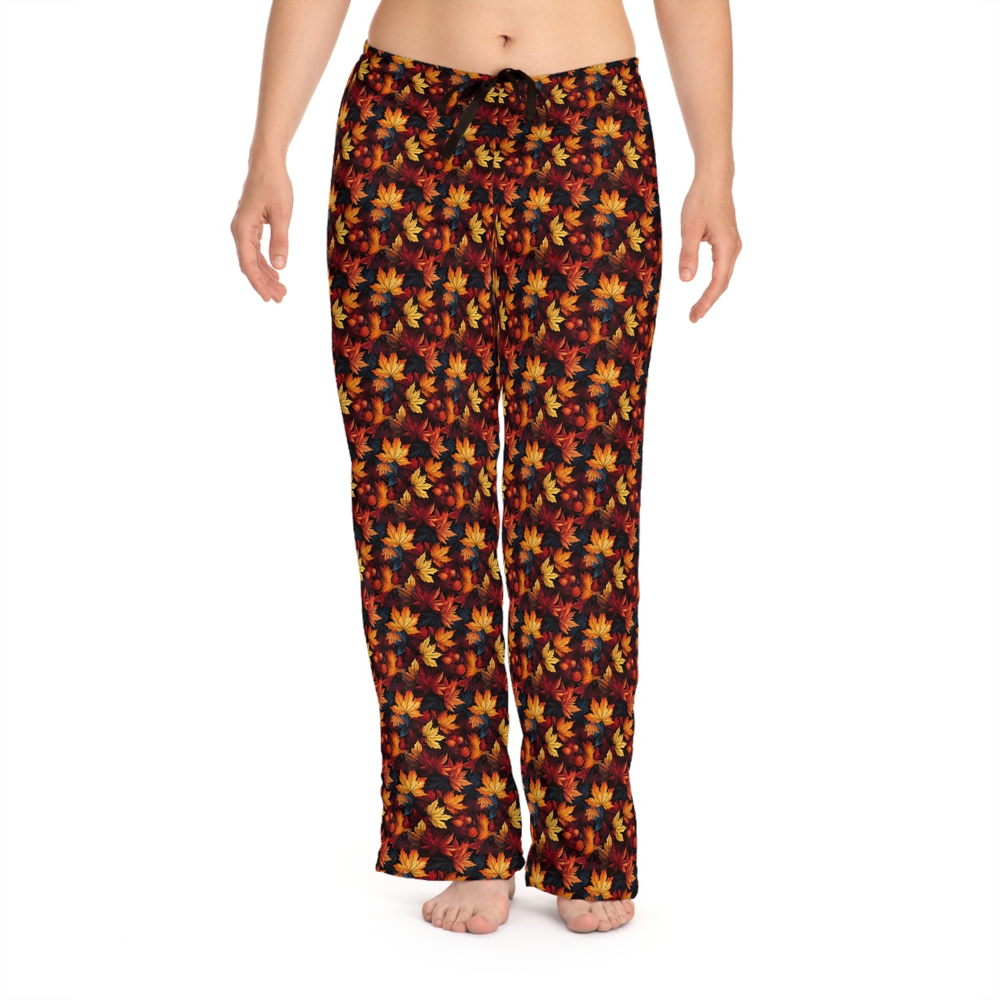 Pajama Pants Women's Fall Fashion Autumn Leaves Scatter