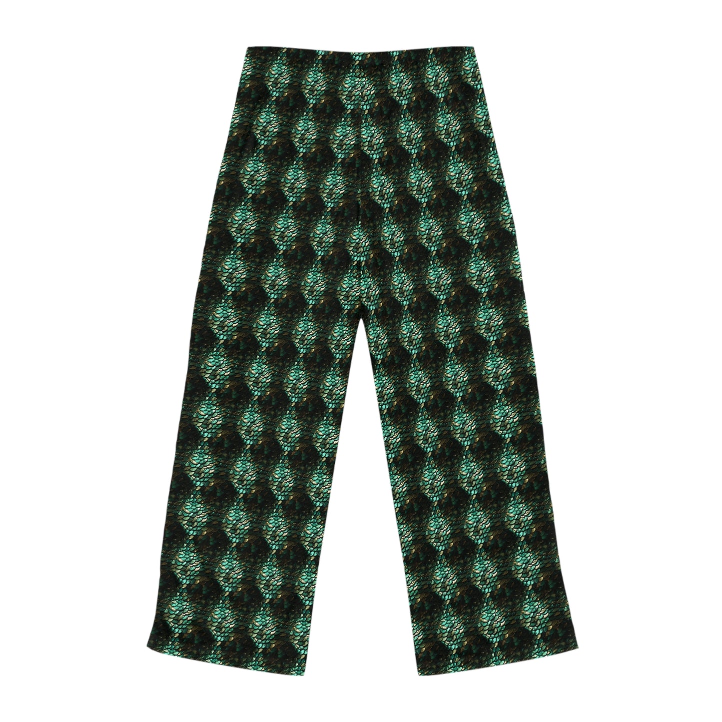 Pajama Pants Women's Snake Scale #74 Green Silver Gold