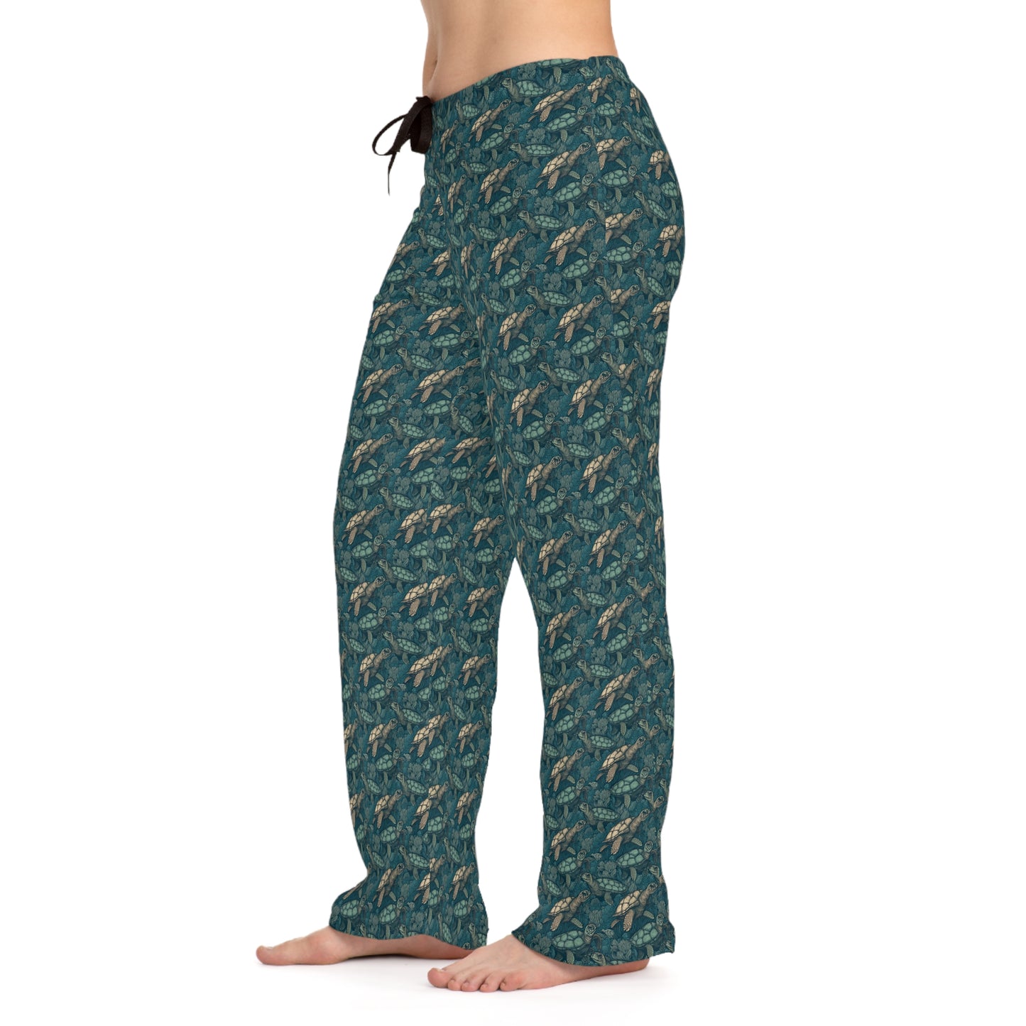 Pajama Pants Women's Sea Turtle Green