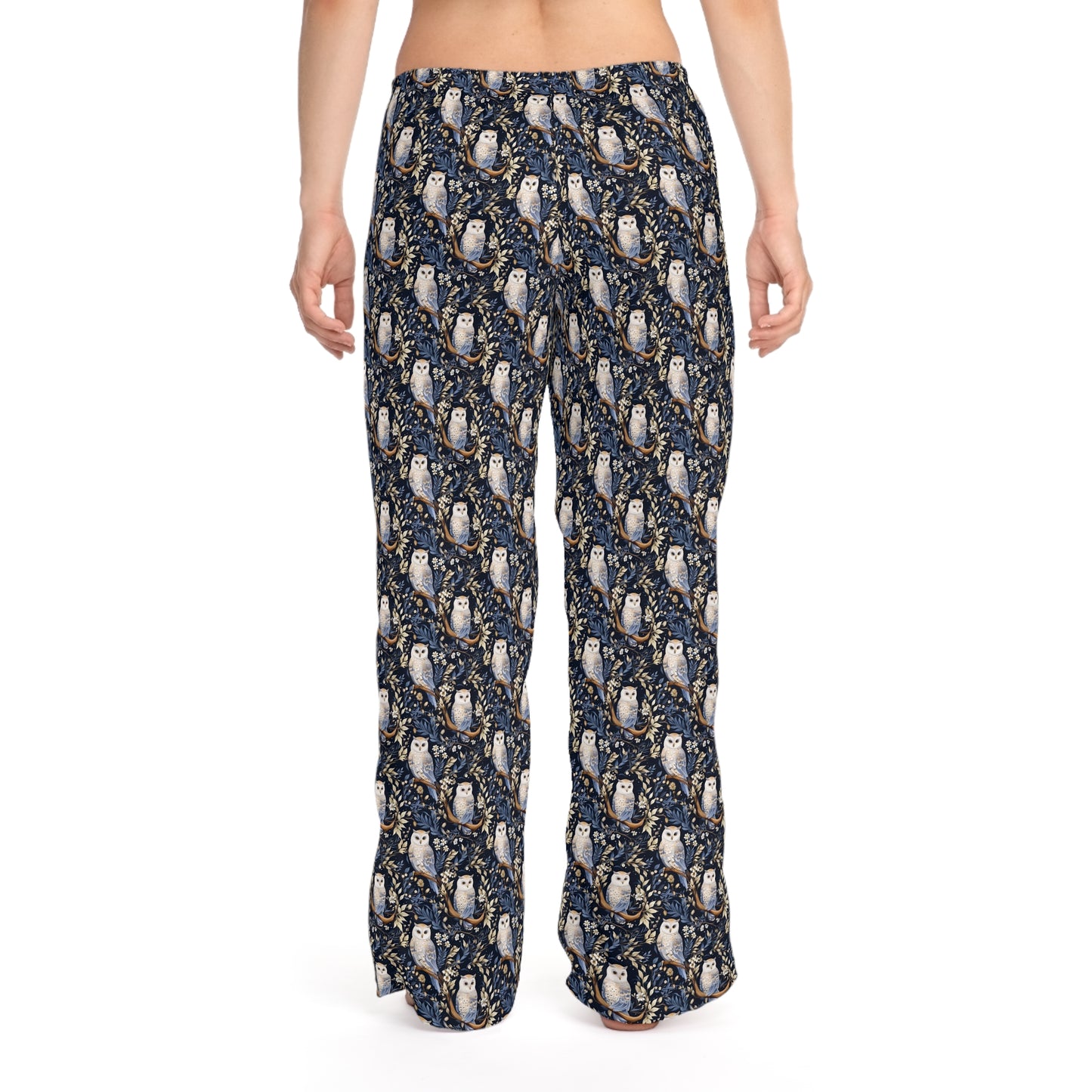 Pajama Pants Women's Winter Fashion Snowy owl Elegance