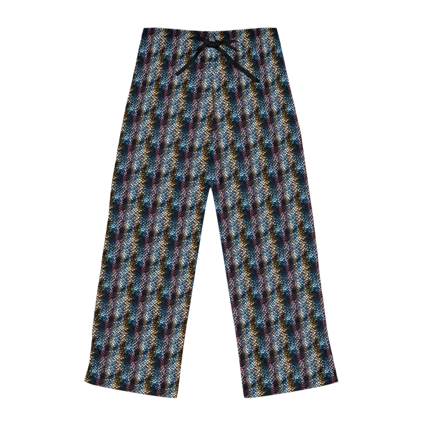 Pajama Pants Women's Snake Scale #16 Blue Lavender Gold