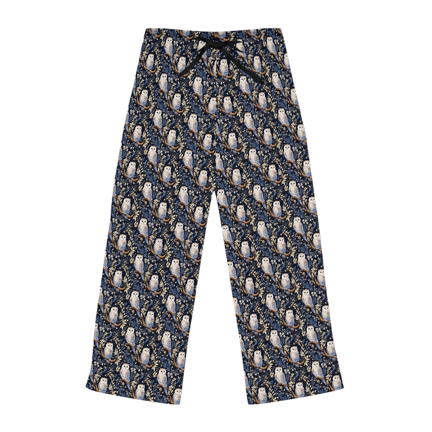 Pajama Pants Women's Winter Fashion Snowy owl Elegance