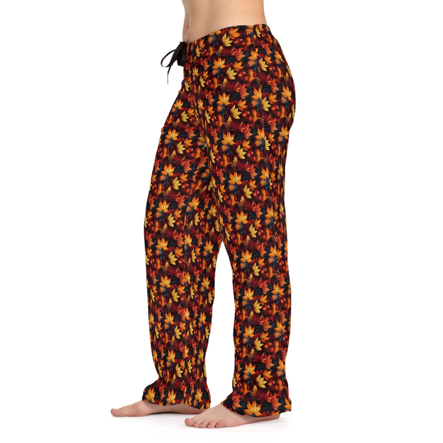 Pajama Pants Women's Fall Fashion Autumn Leaves Scatter