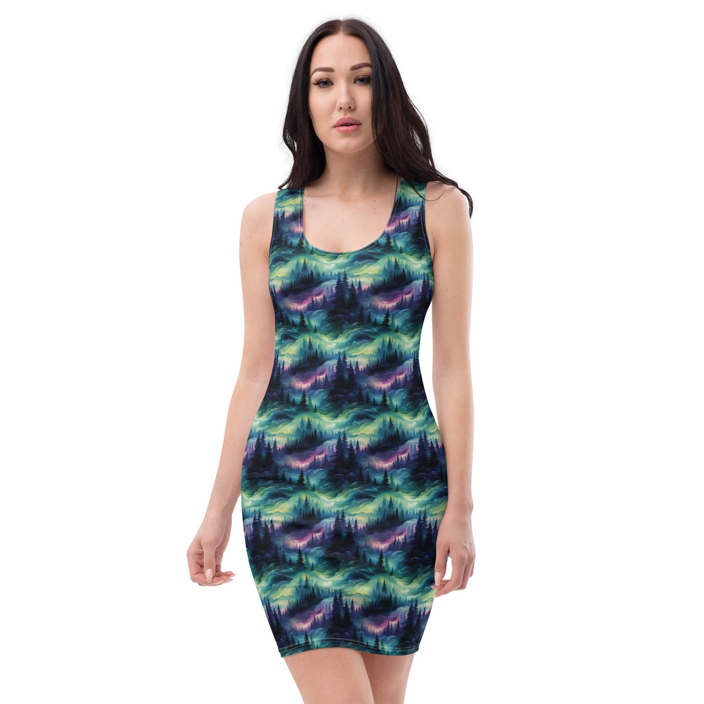 Bodycon Dress Winter Fashion Northern Lights