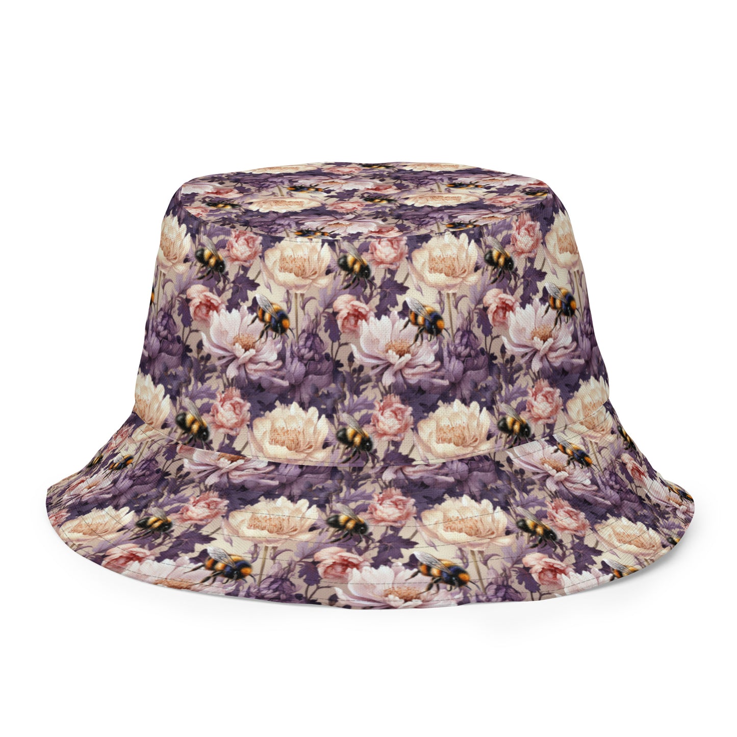 Reversible Bucket Hat Floral bee #23 & 51