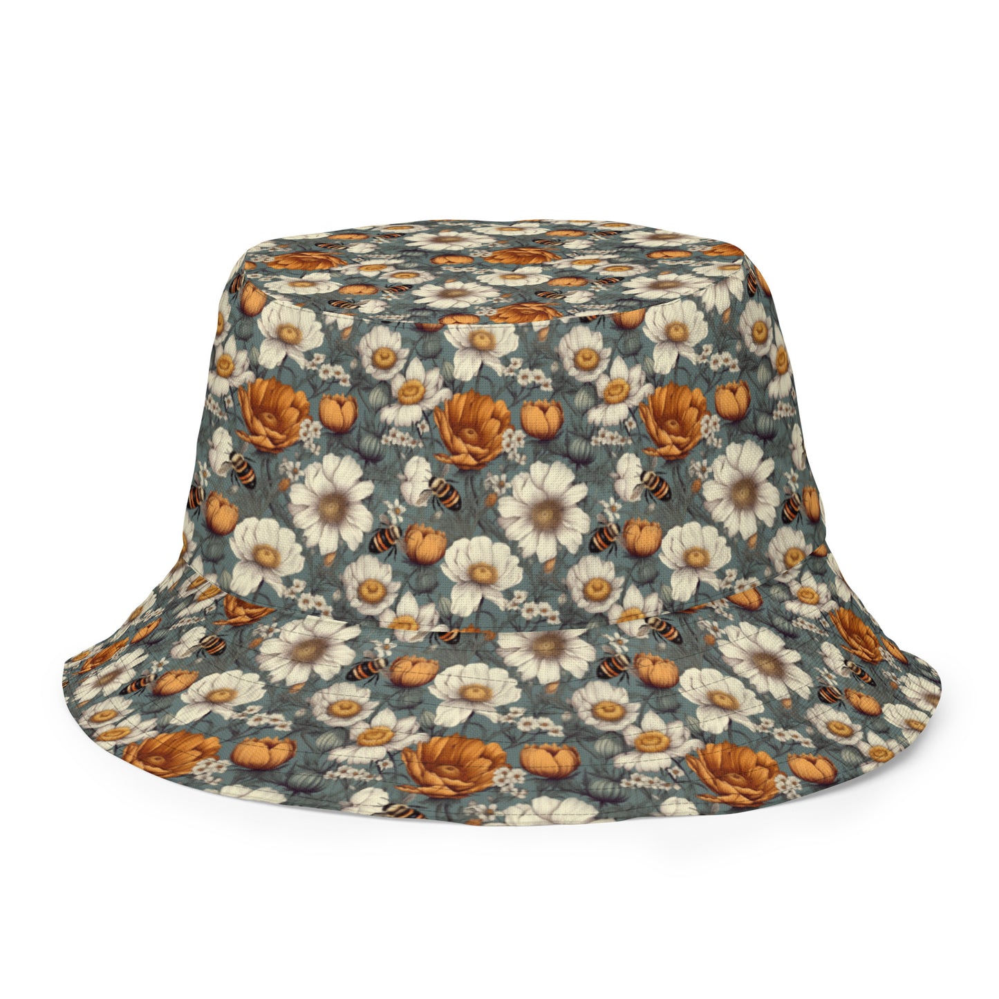 Reversible Bucket Hat Floral bee #23 & 51