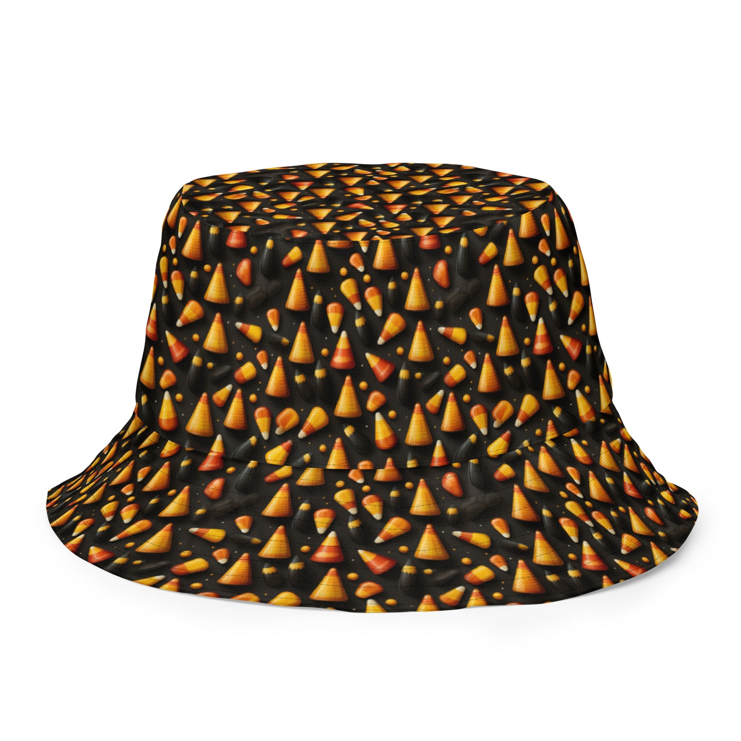 Reversible Bucket Hat Halloween Spooky Cauldron & Candy Corn