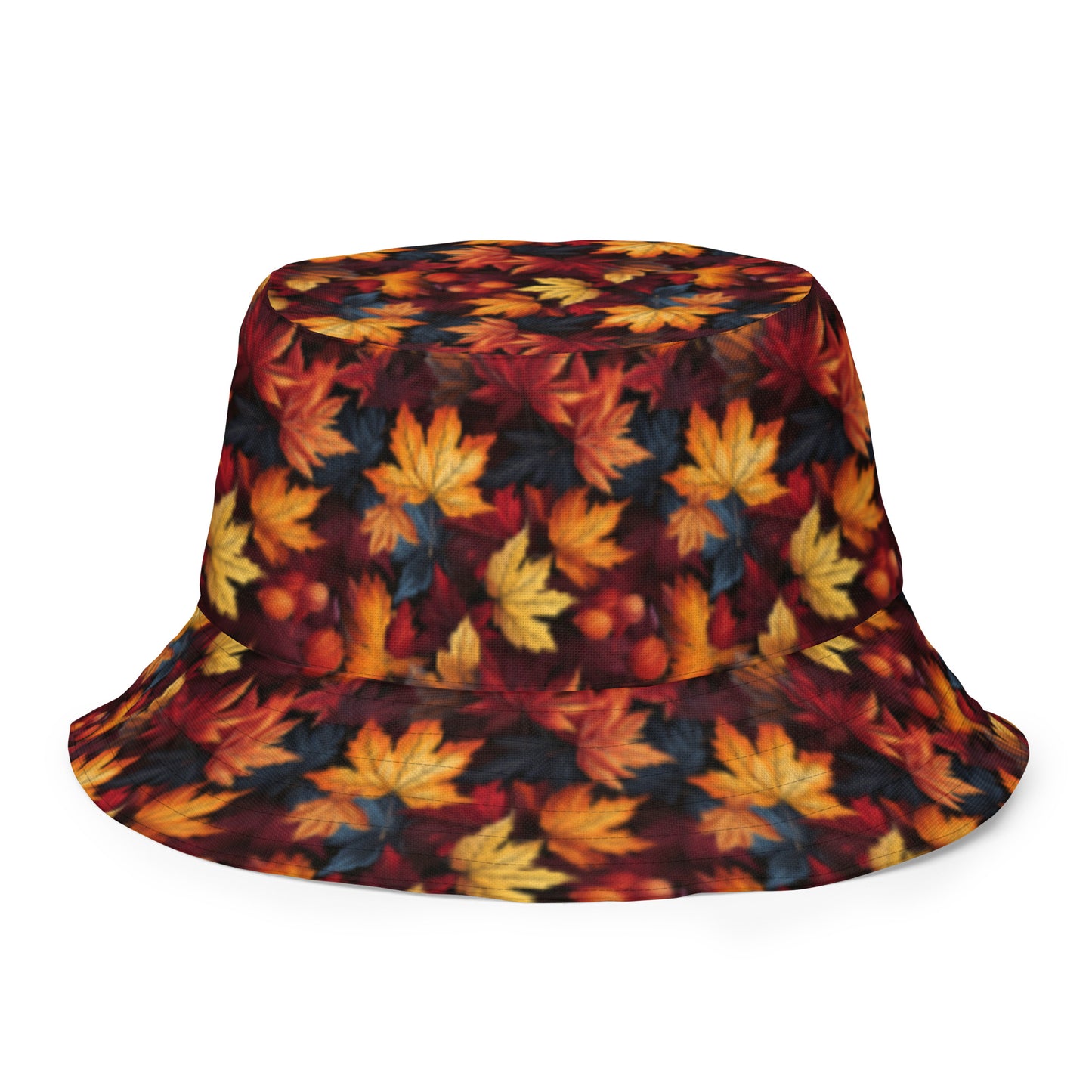 Reversible Bucket Hat Fall Fashion Autumn Leaves Scatter & Autumn Forest Walk
