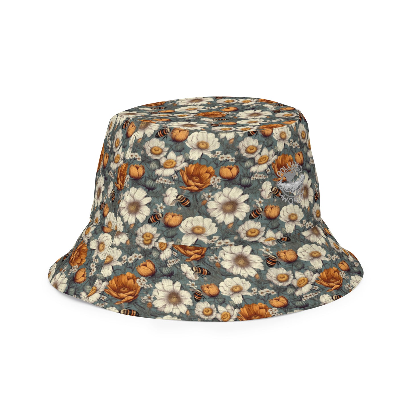 Reversible Bucket Hat Floral bee #23 & 51