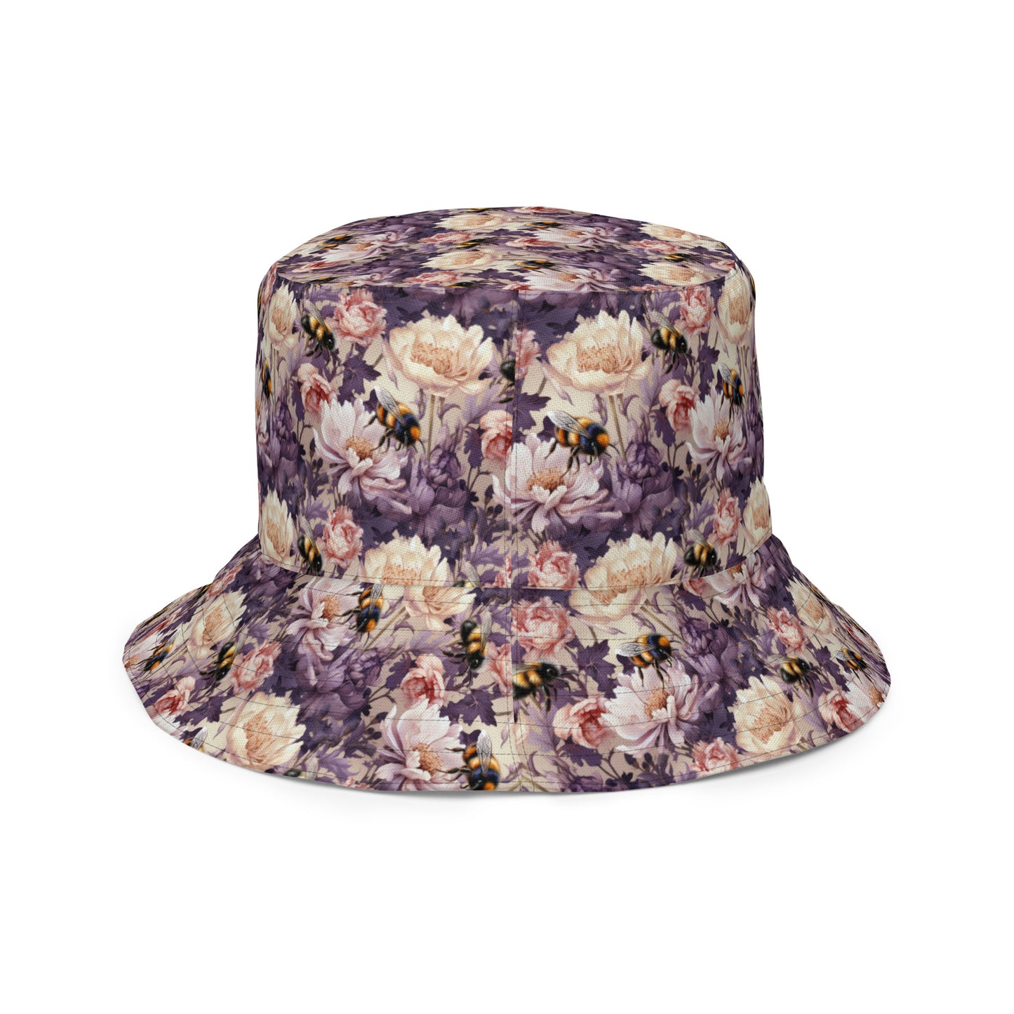 Reversible Bucket Hat Floral bee #23 & 51