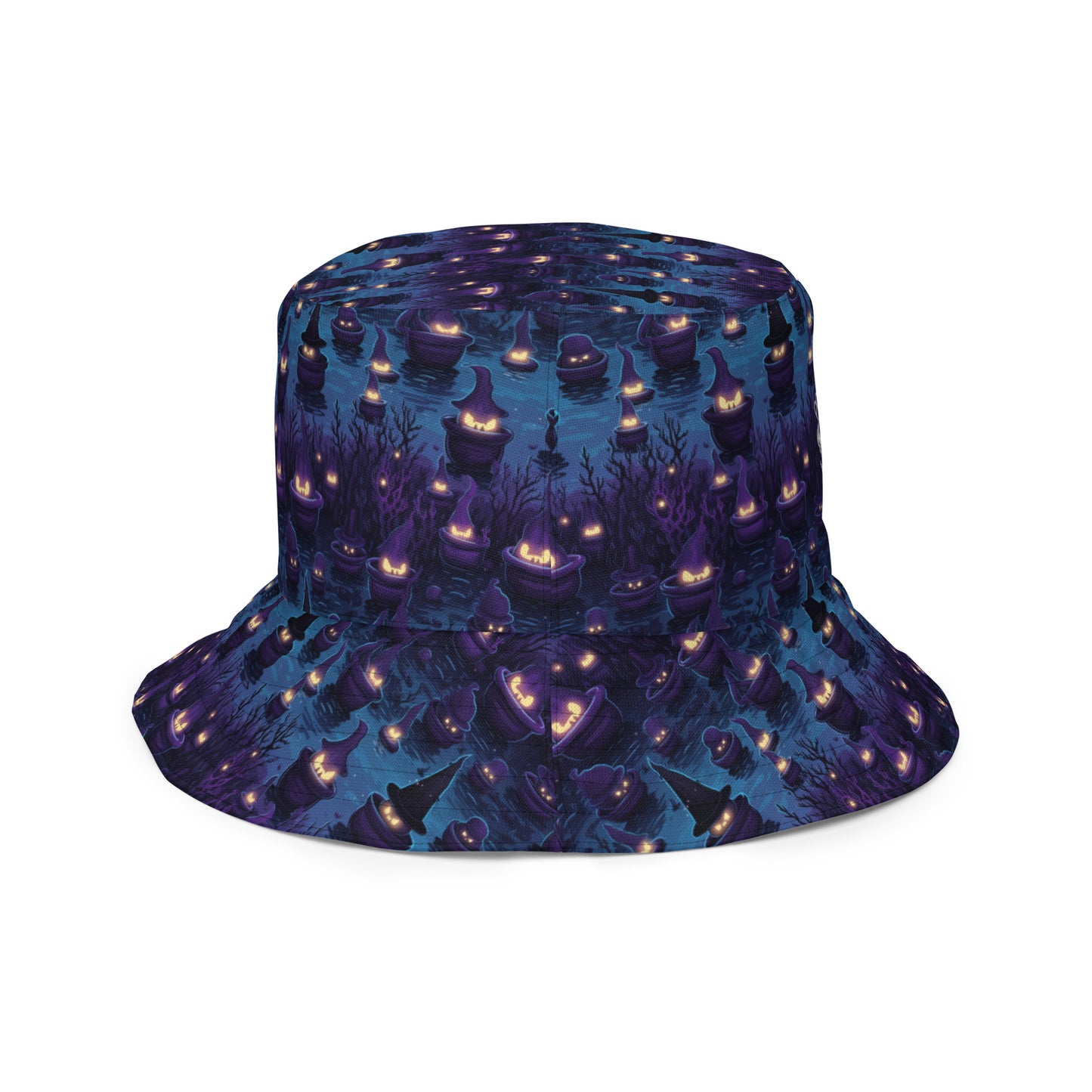 Reversible Bucket Hat Halloween Spooky Cauldron & Candy Corn