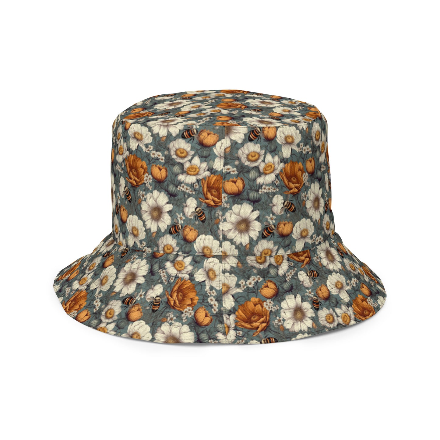 Reversible Bucket Hat Floral bee #23 & 51