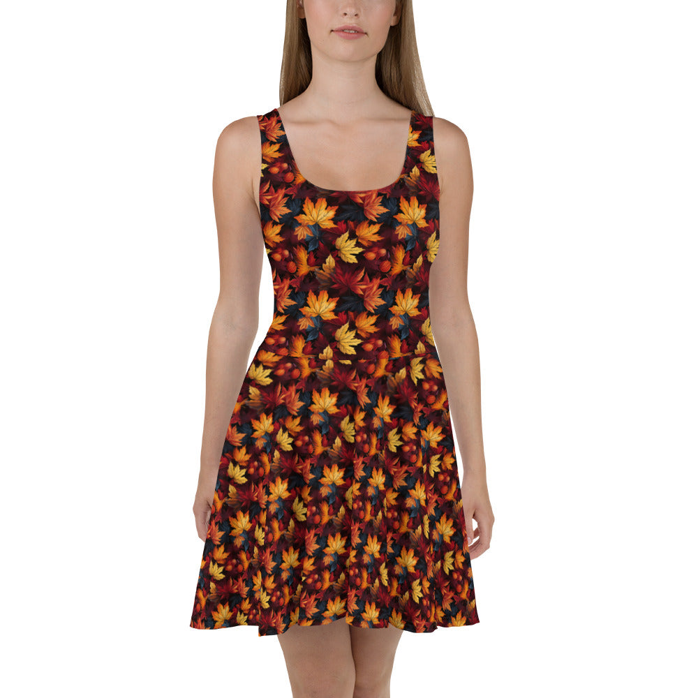 Skater Dress Fall Fashion Autumn Leaves Scatter Polluted World Skater Dress Fall Fashion Autumn Leaves Scatter Polluted World