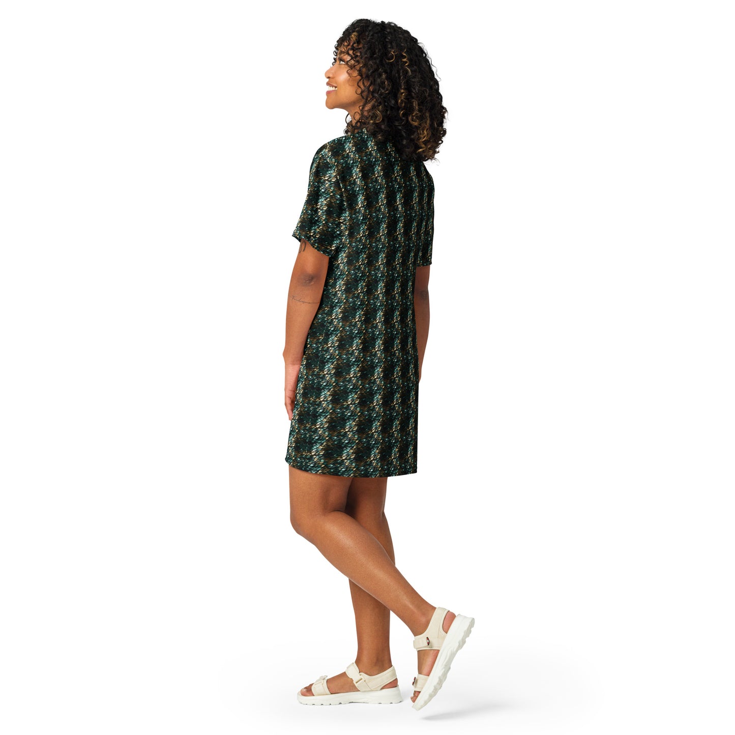 T-shirt Dress Snake Scale #107 Green Gold