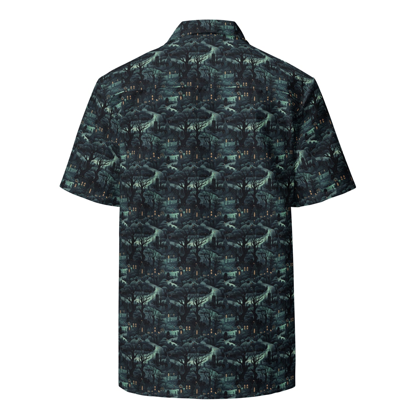 Button Shirt Halloween Graveyard