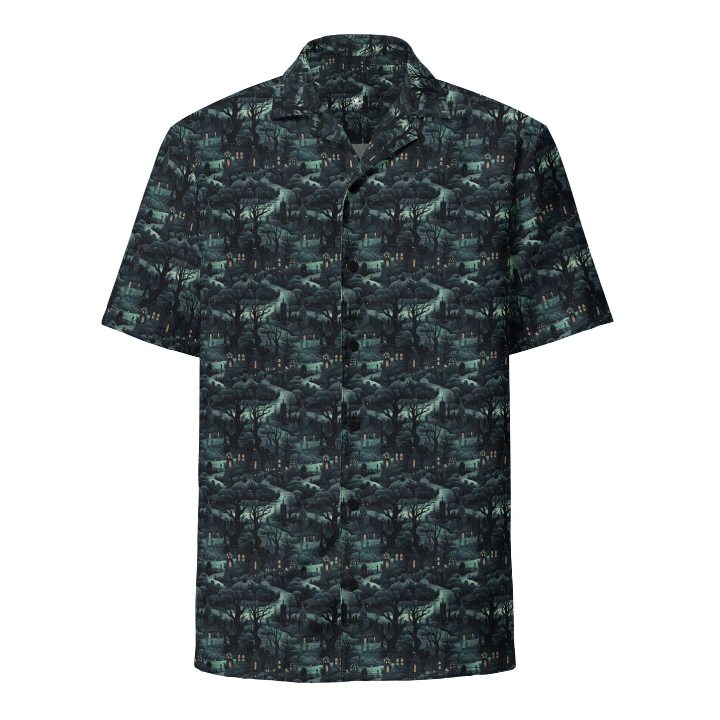 Button Shirt Halloween Graveyard