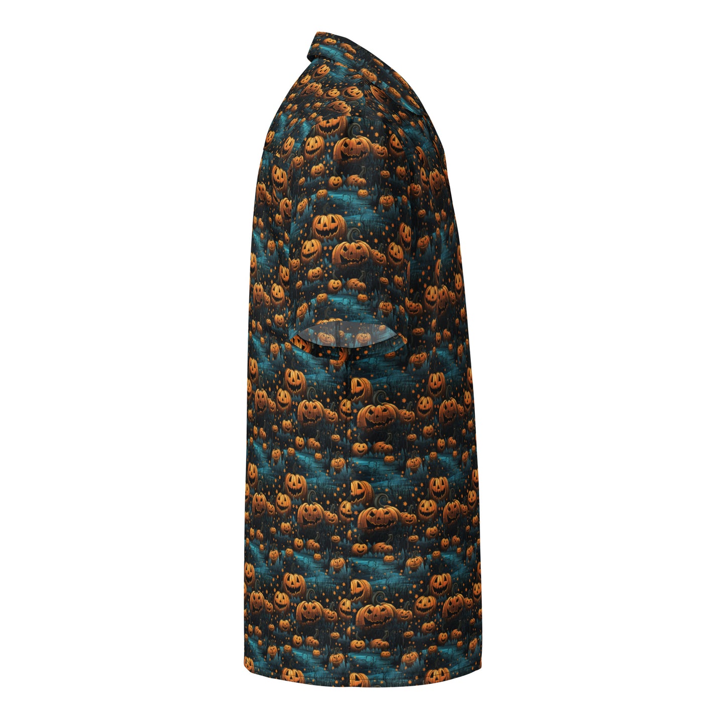 Button Shirt Halloween Pumpkin Patch