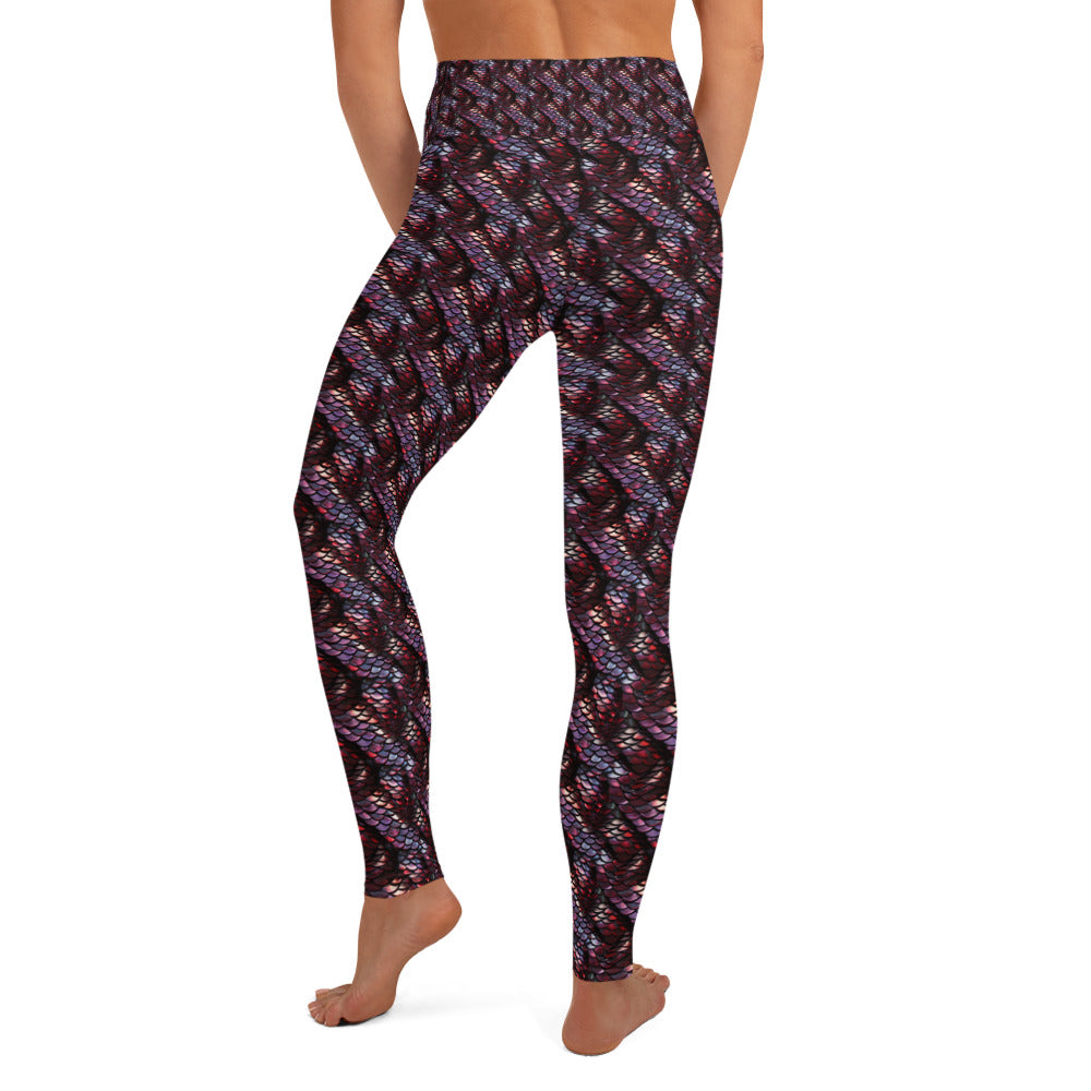 Yoga Leggings Ruby Dragon Scale