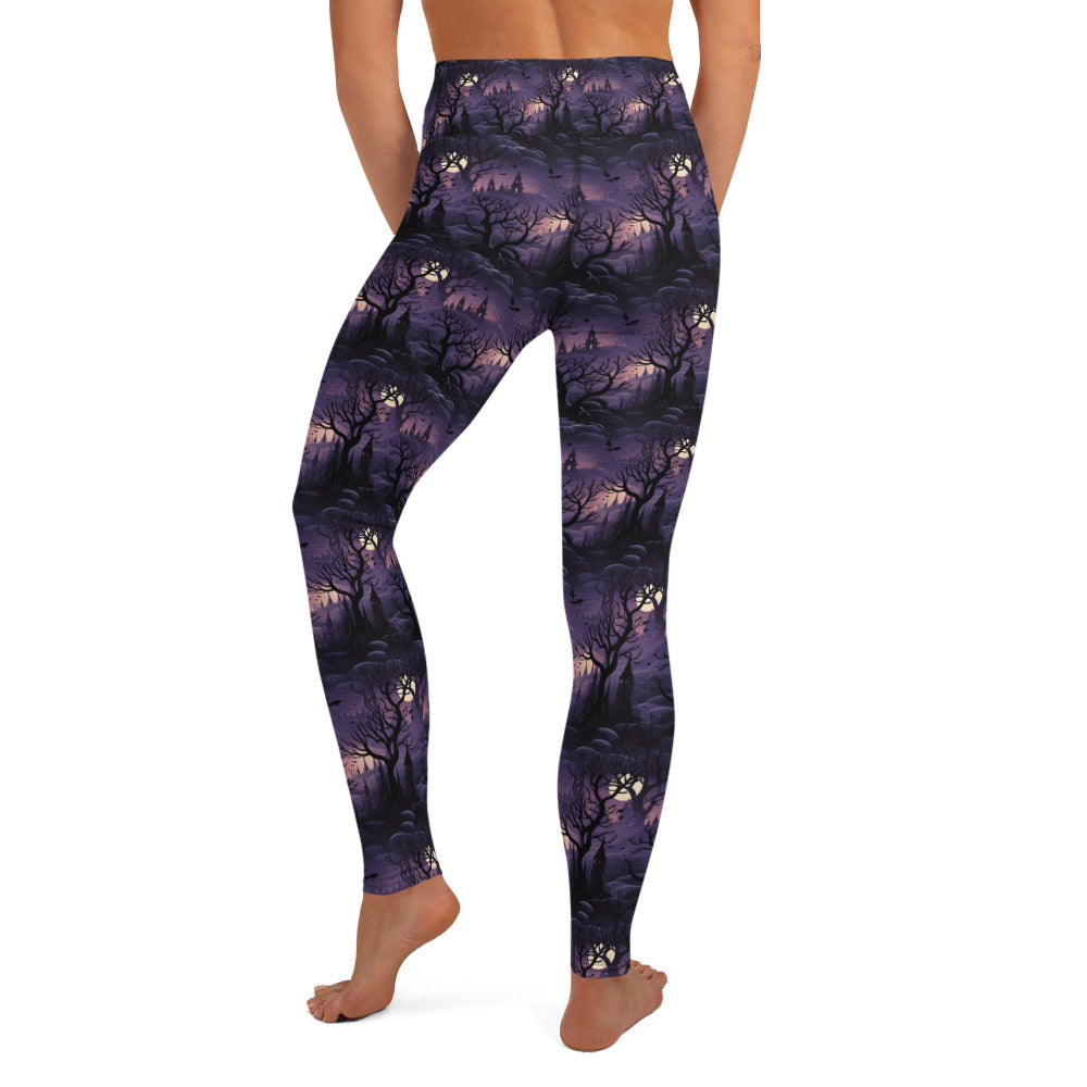 Yoga Leggings Halloween Spooky Forest Shadows