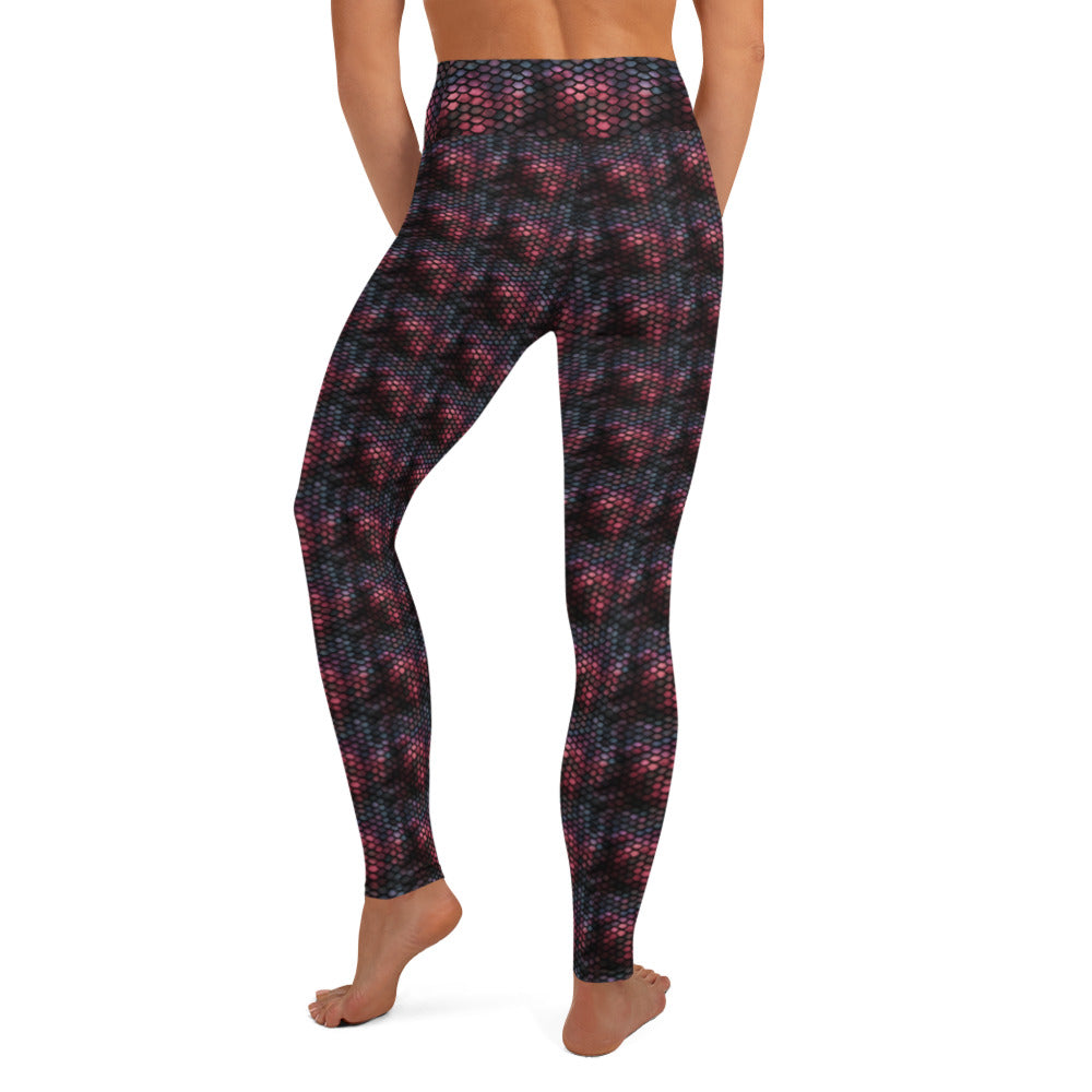 Yoga Leggings Snake Scale #33 Ruby Red