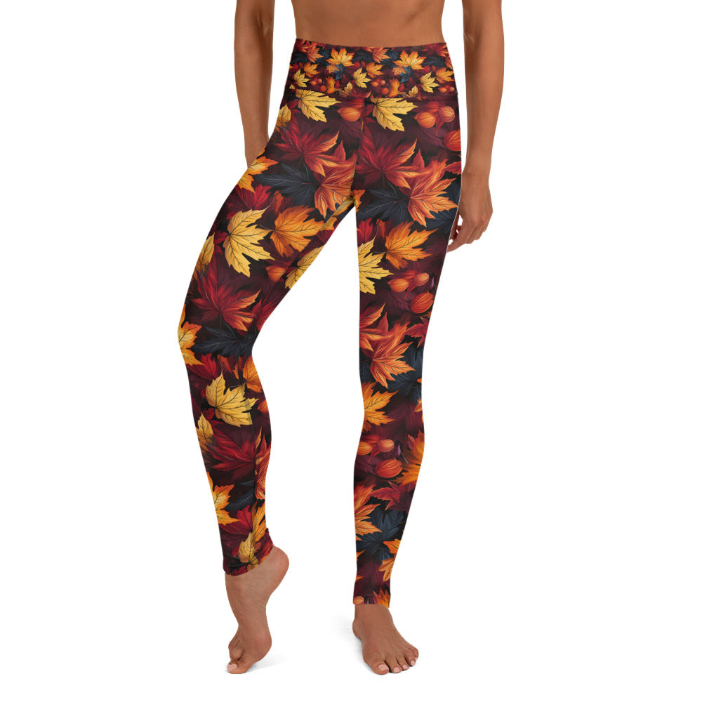 Yoga Leggings Fall Fashion Autumn Leaves Scatter #2 – Polluted World