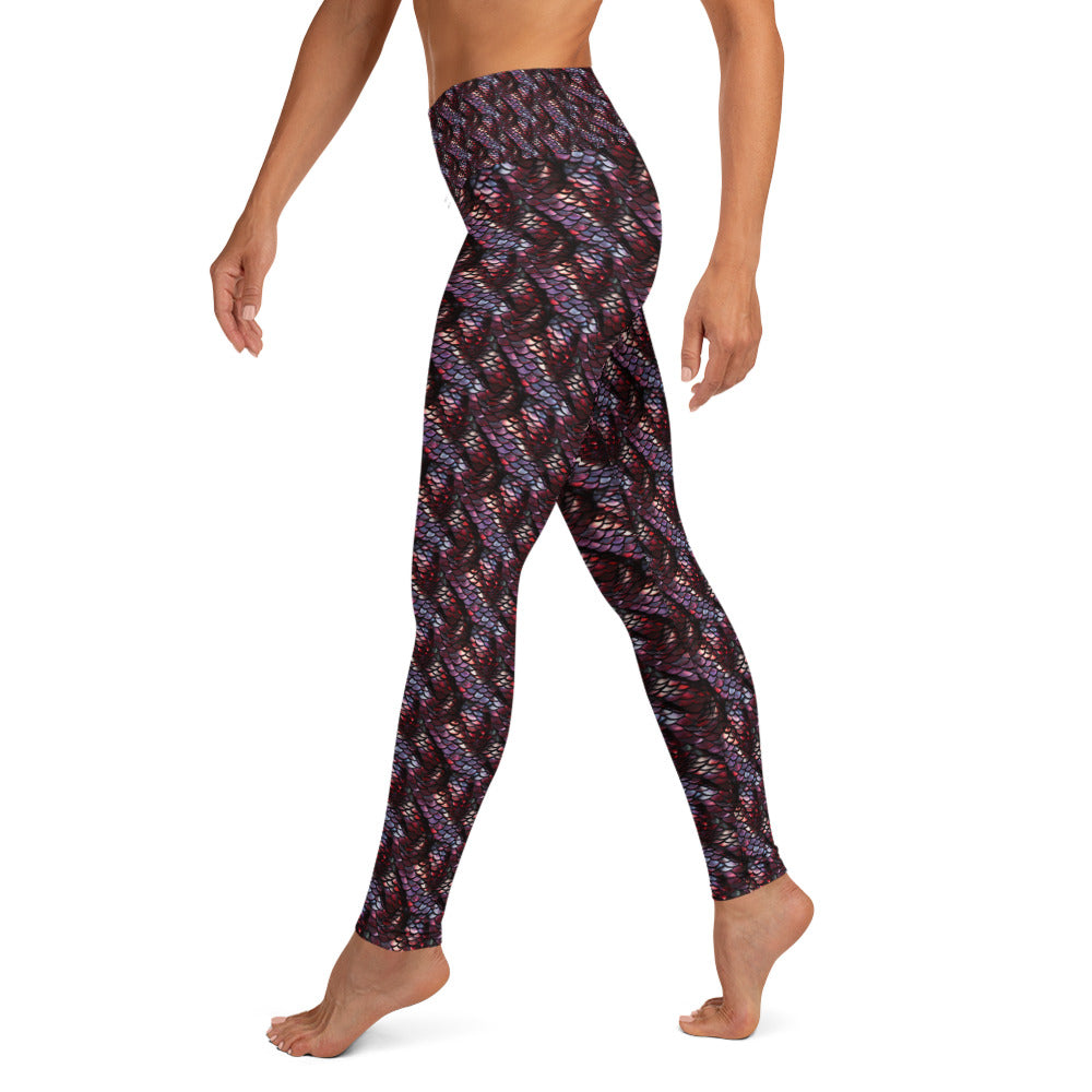 Yoga Leggings Ruby Dragon Scale