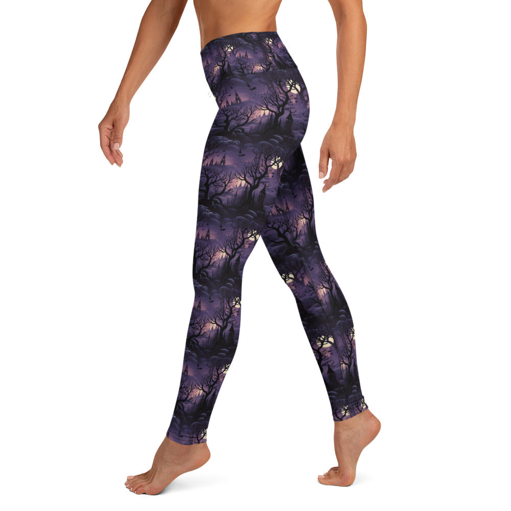 Yoga Leggings Halloween Spooky Forest Shadows