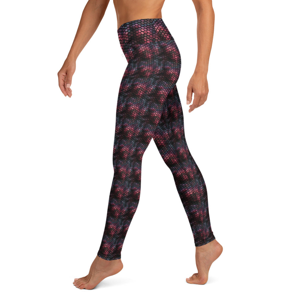 Yoga Leggings Snake Scale #33 Ruby Red