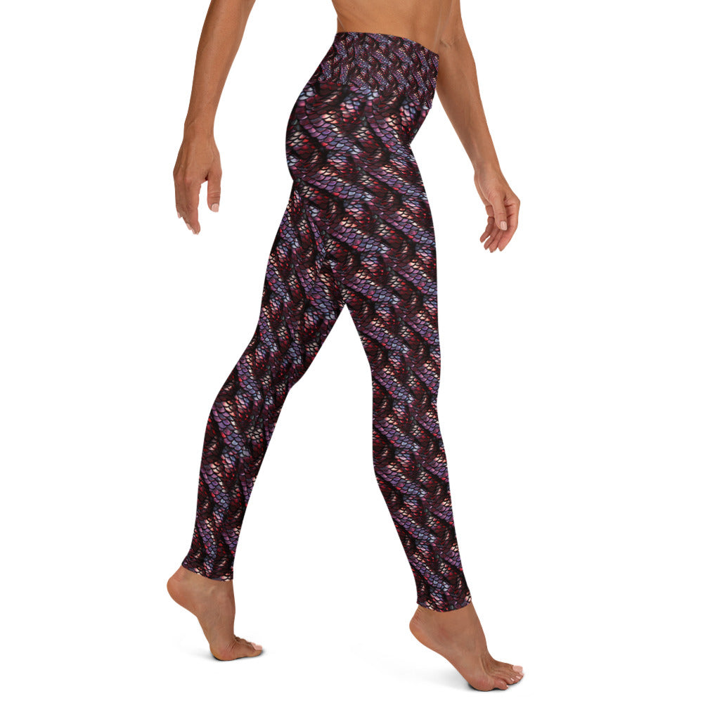 Yoga Leggings Ruby Dragon Scale
