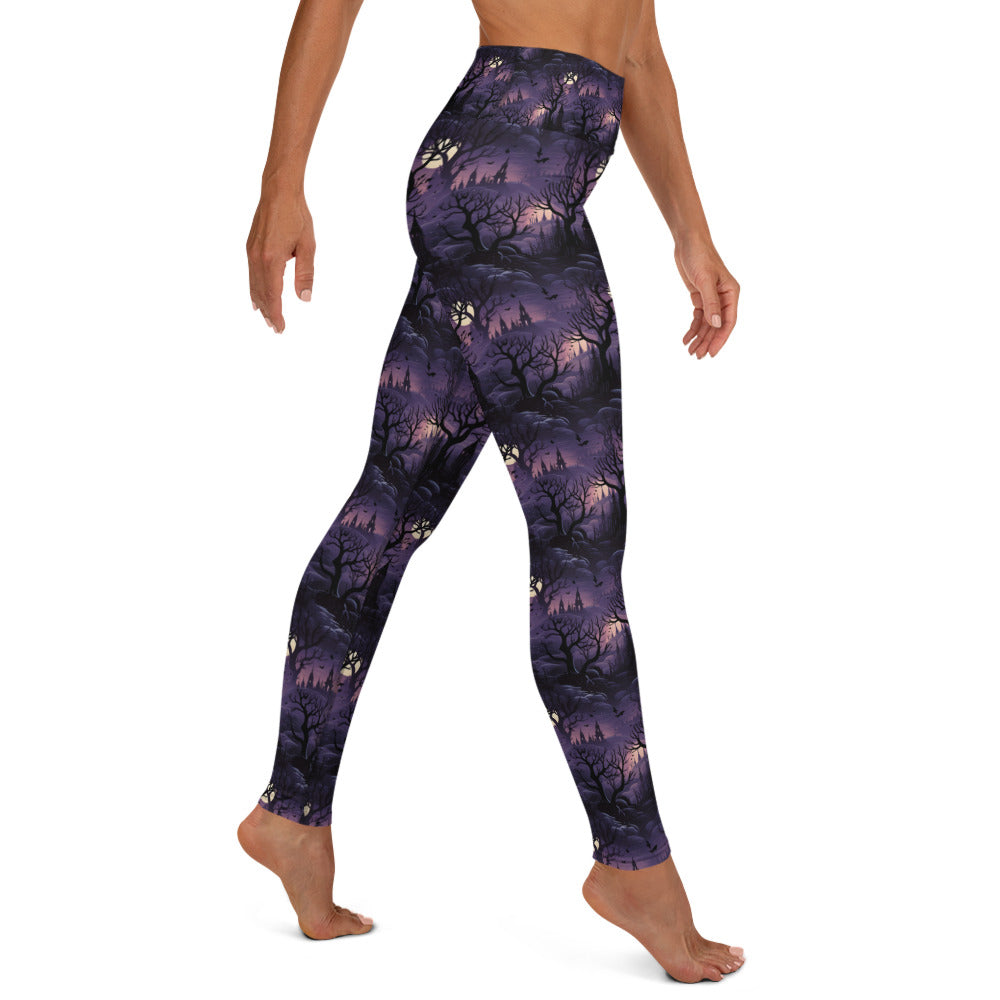 Yoga Leggings Halloween Spooky Forest Shadows