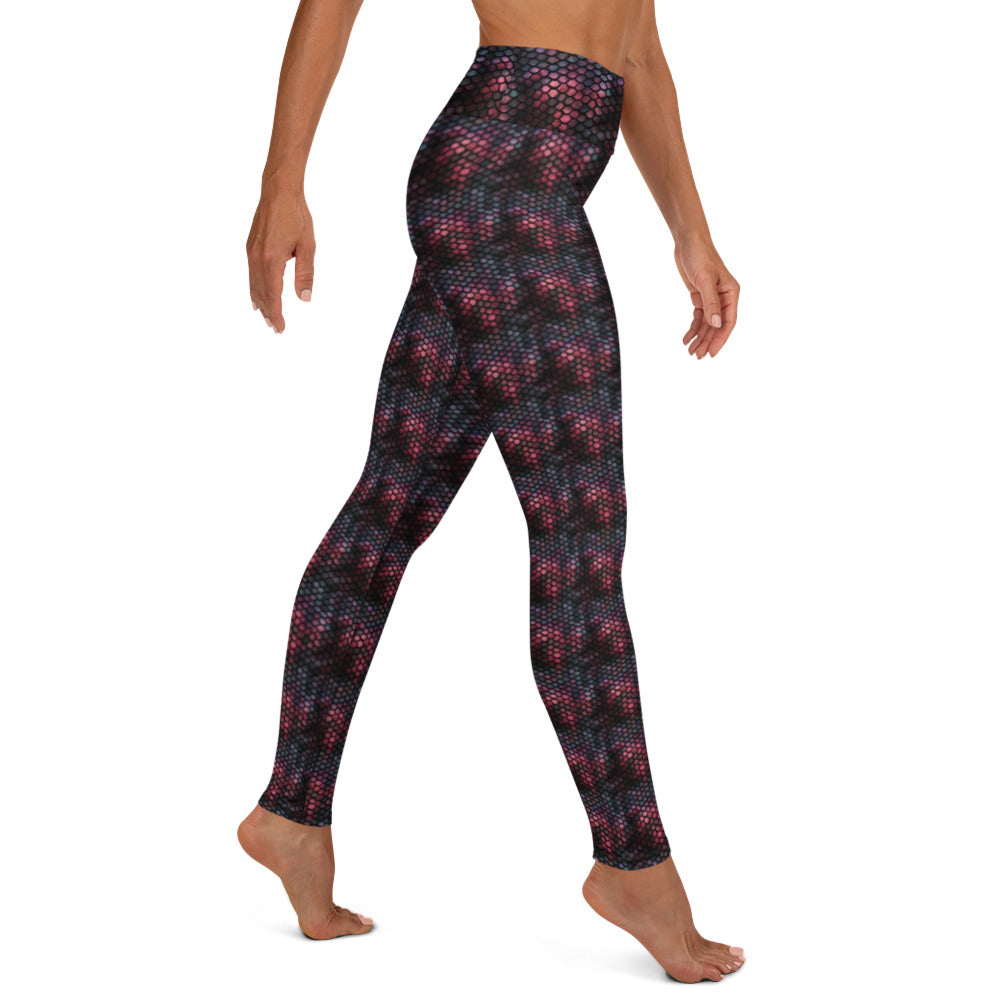Yoga Leggings Snake Scale #33 Ruby Red