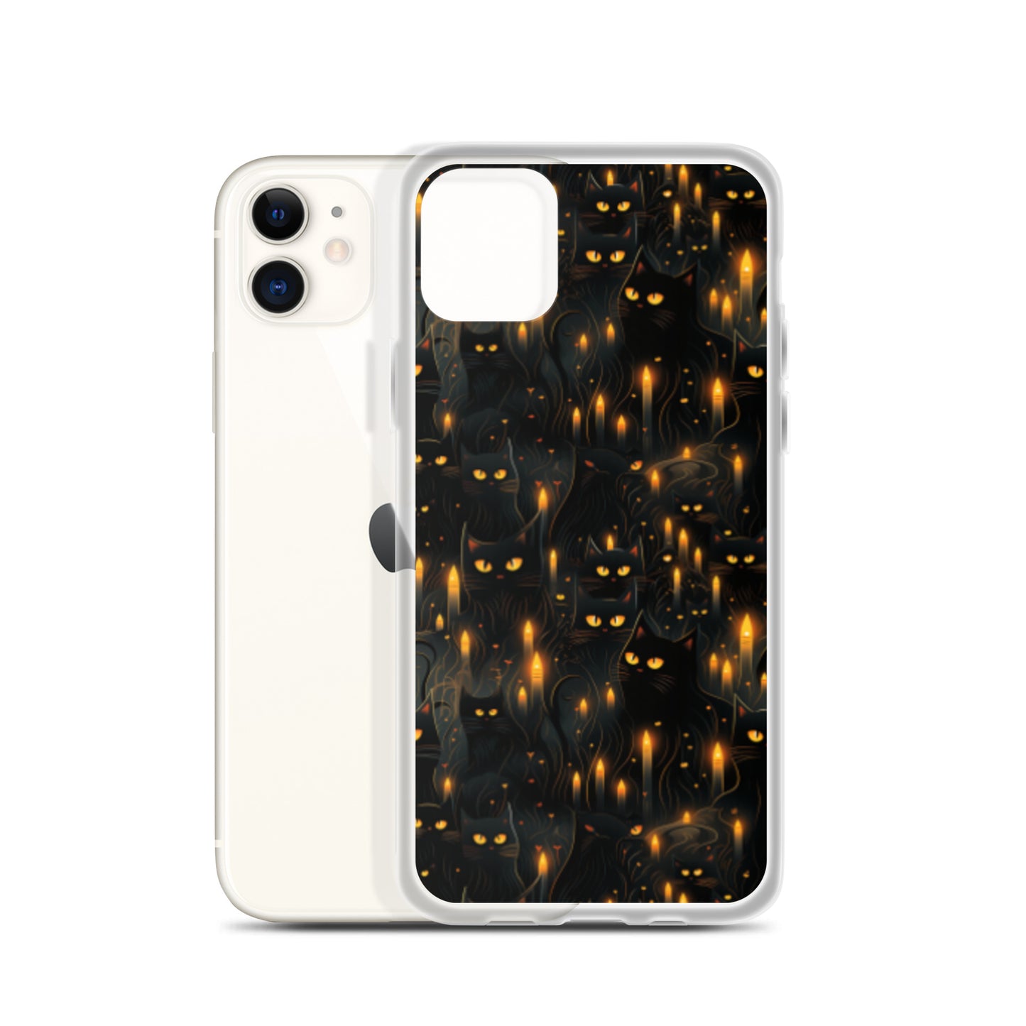 Clear Case for iPhone® Halloween Sinister Black Cats