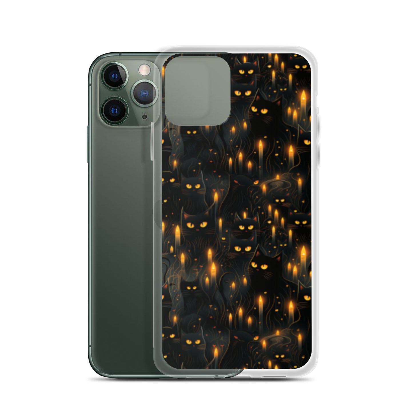 Clear Case for iPhone® Halloween Sinister Black Cats