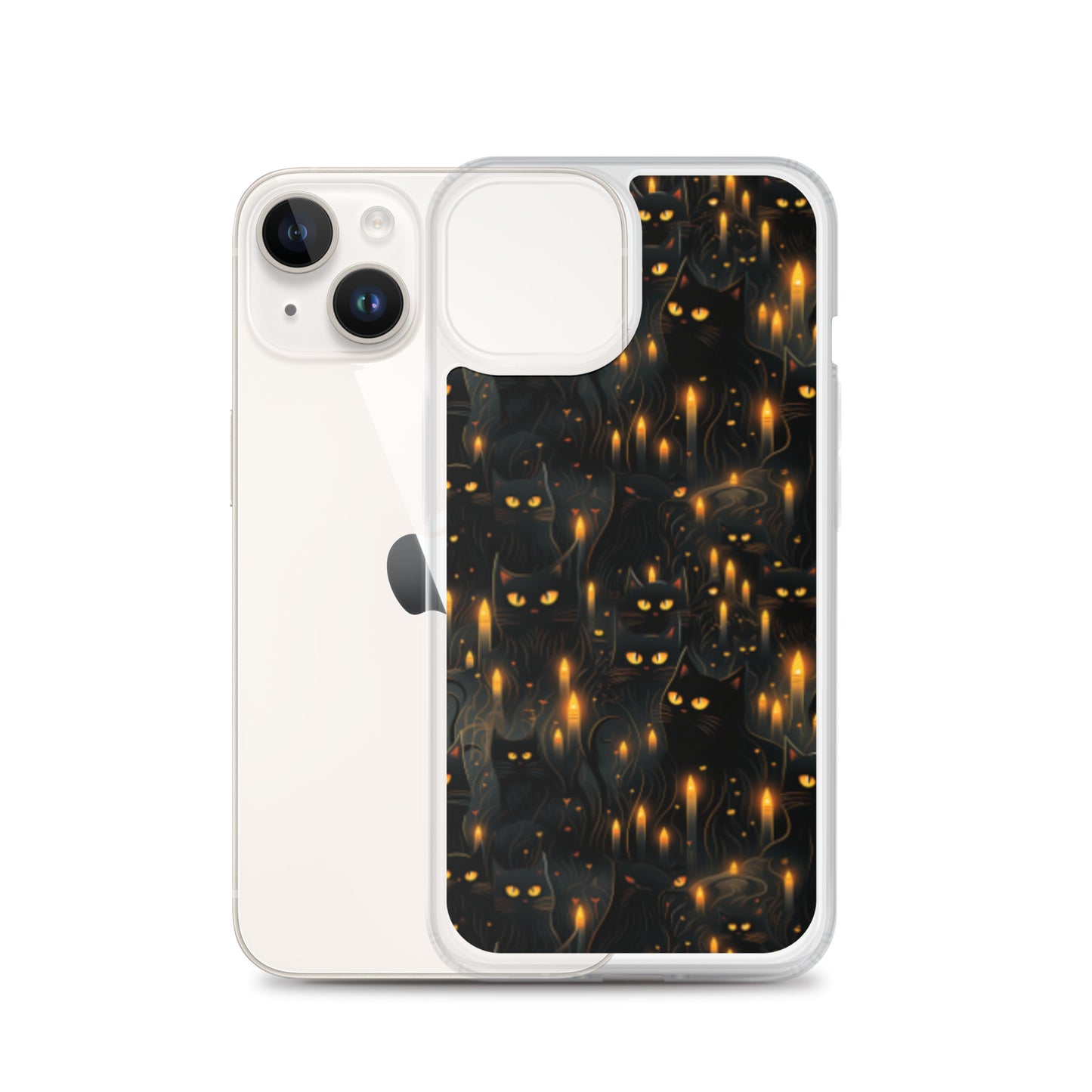 Clear Case for iPhone® Halloween Sinister Black Cats