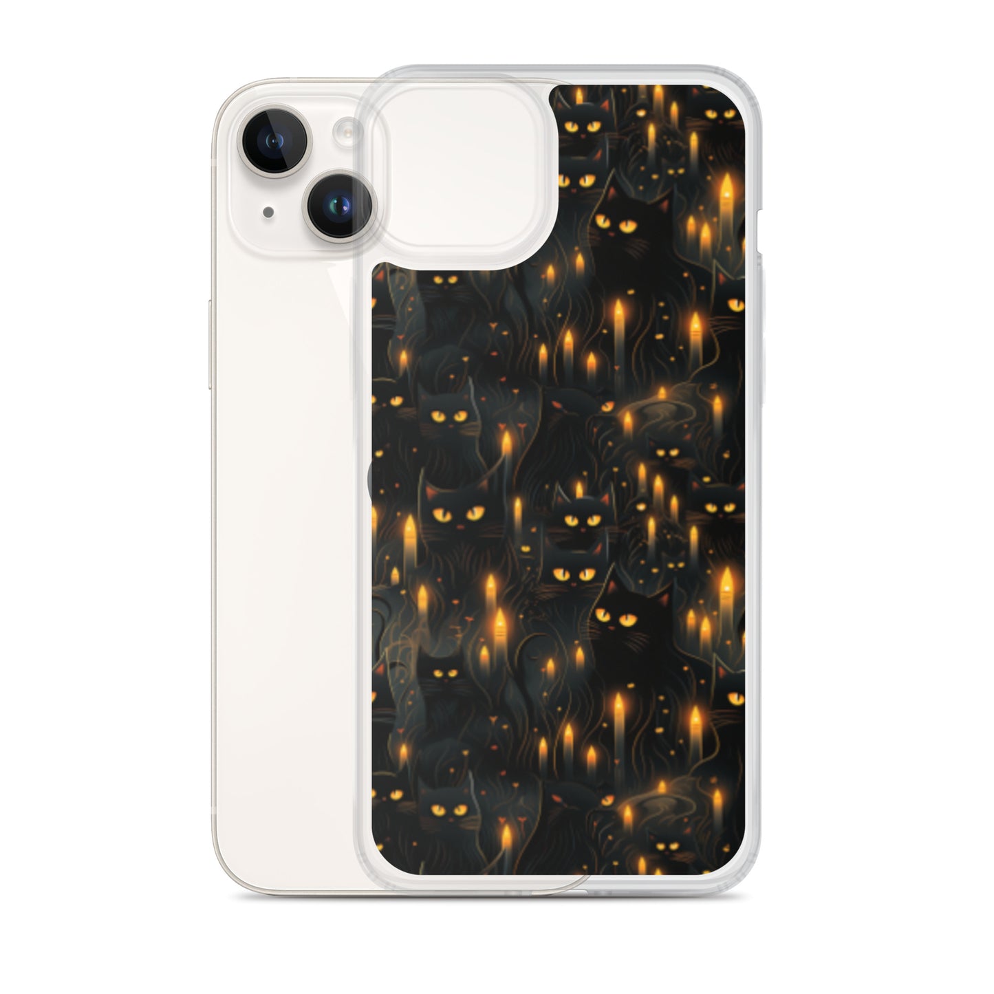 Clear Case for iPhone® Halloween Sinister Black Cats