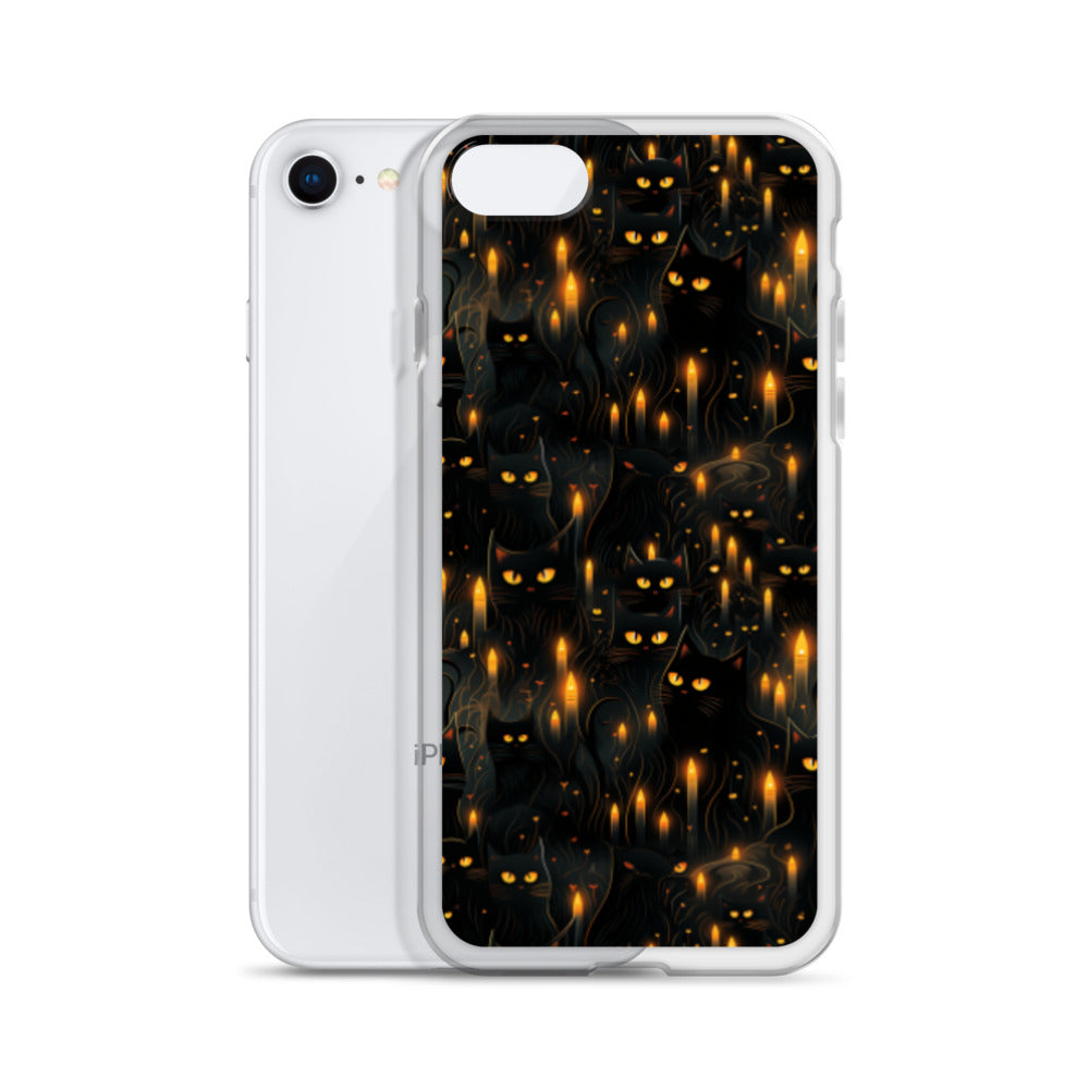 Clear Case for iPhone® Halloween Sinister Black Cats