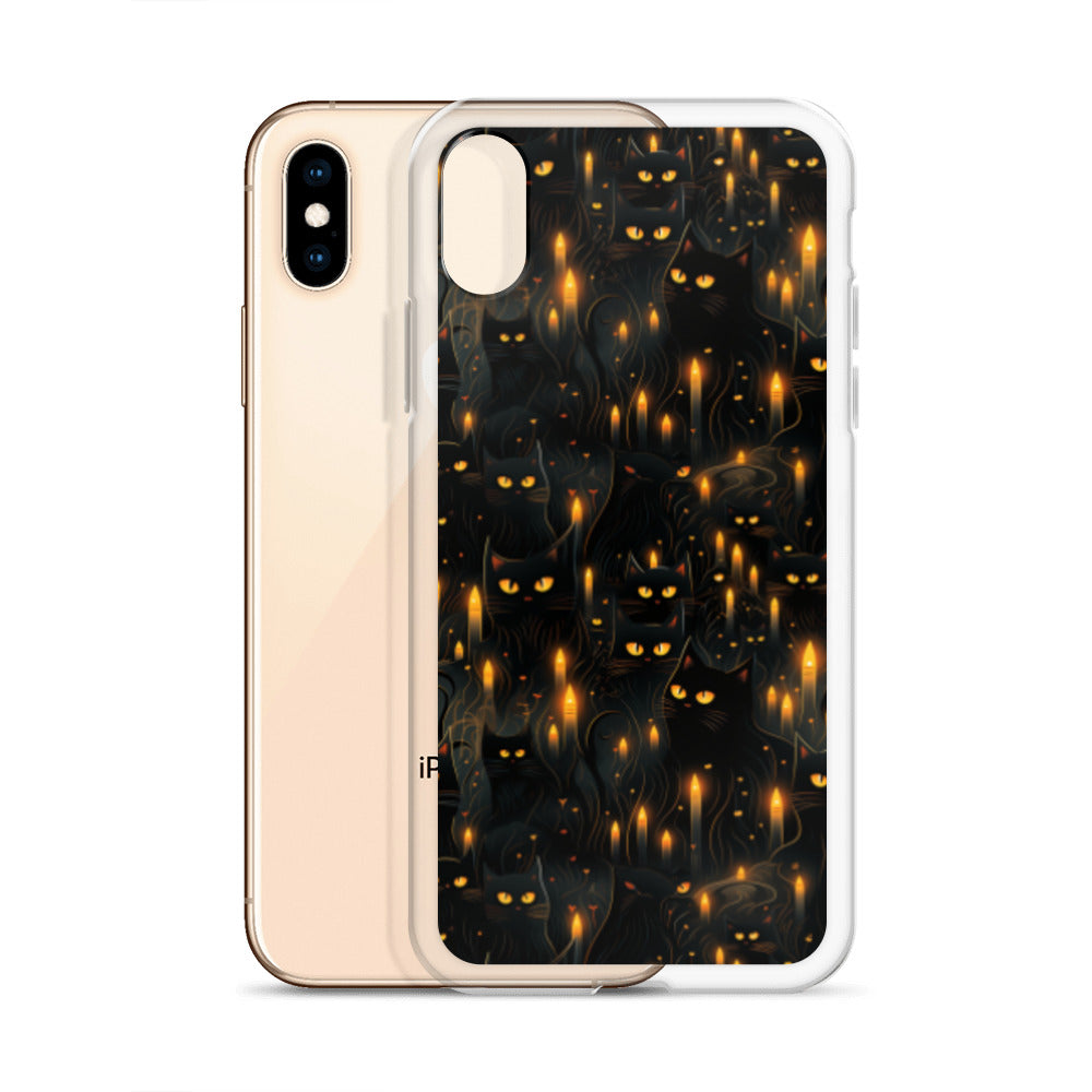 Clear Case for iPhone® Halloween Sinister Black Cats