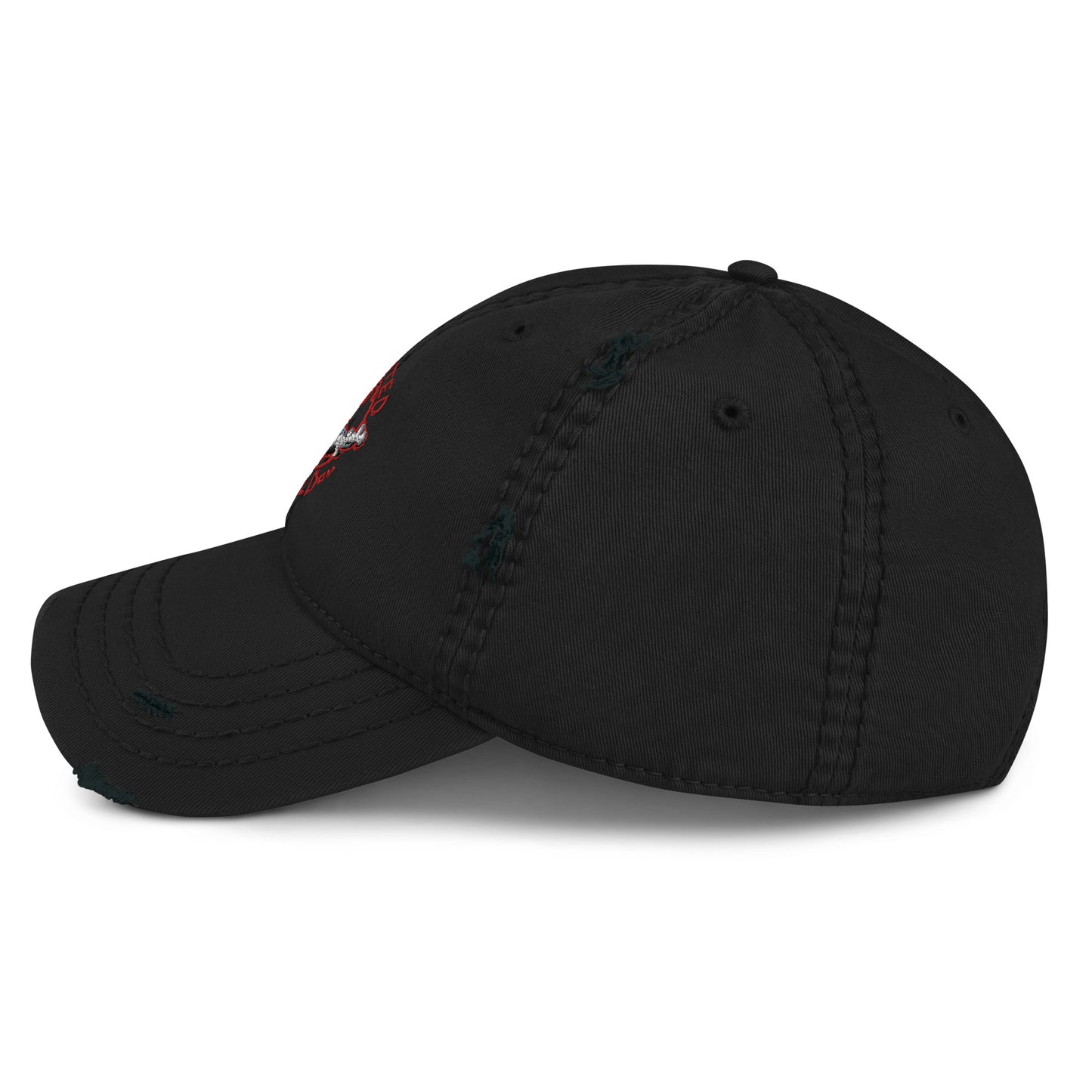 Distressed Dad Hat Polluted World Red Logo