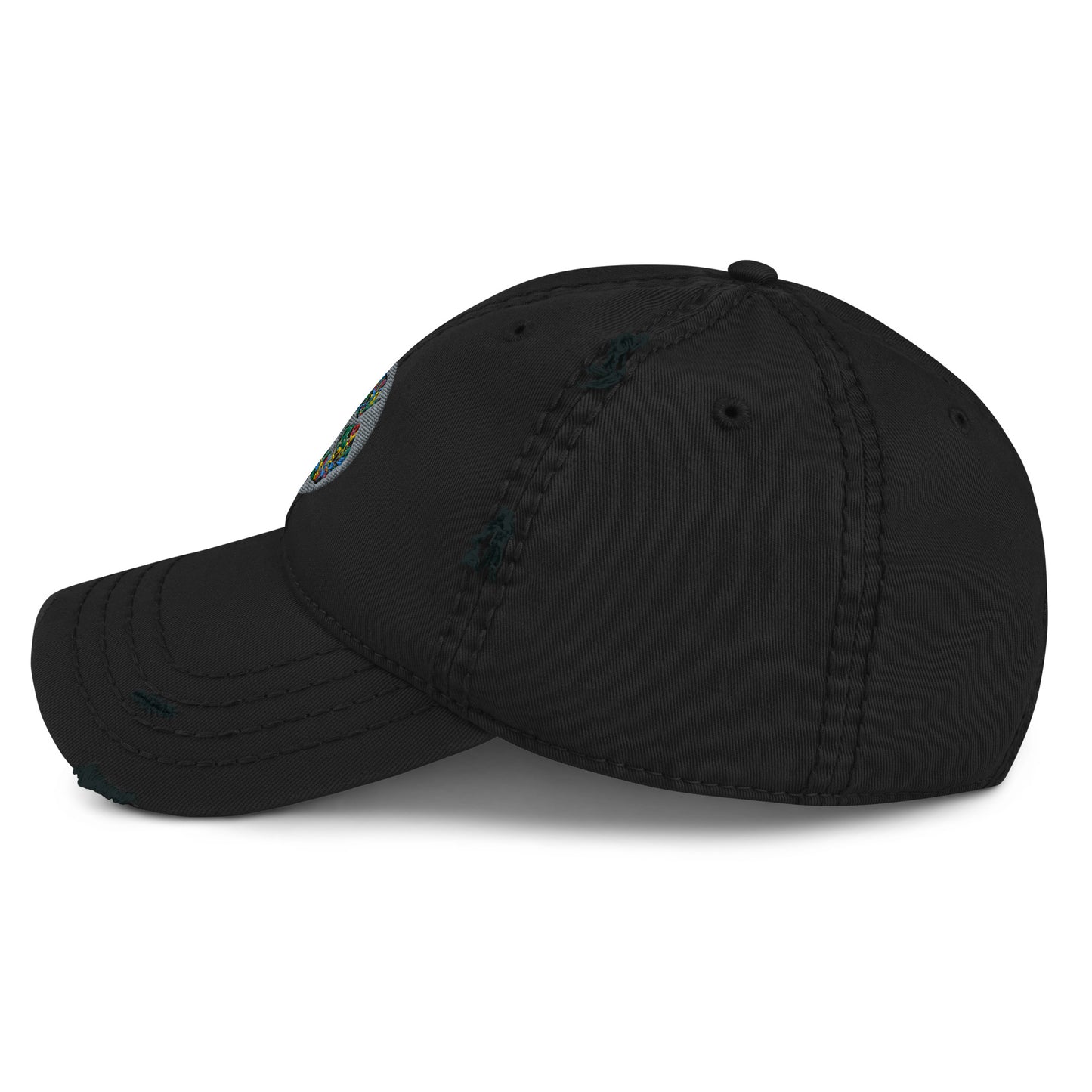 Distressed Dad Hat Polluted World Micro-Plastic Recycling