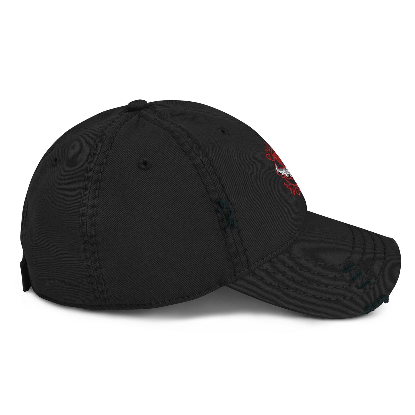 Distressed Dad Hat Polluted World Red Logo