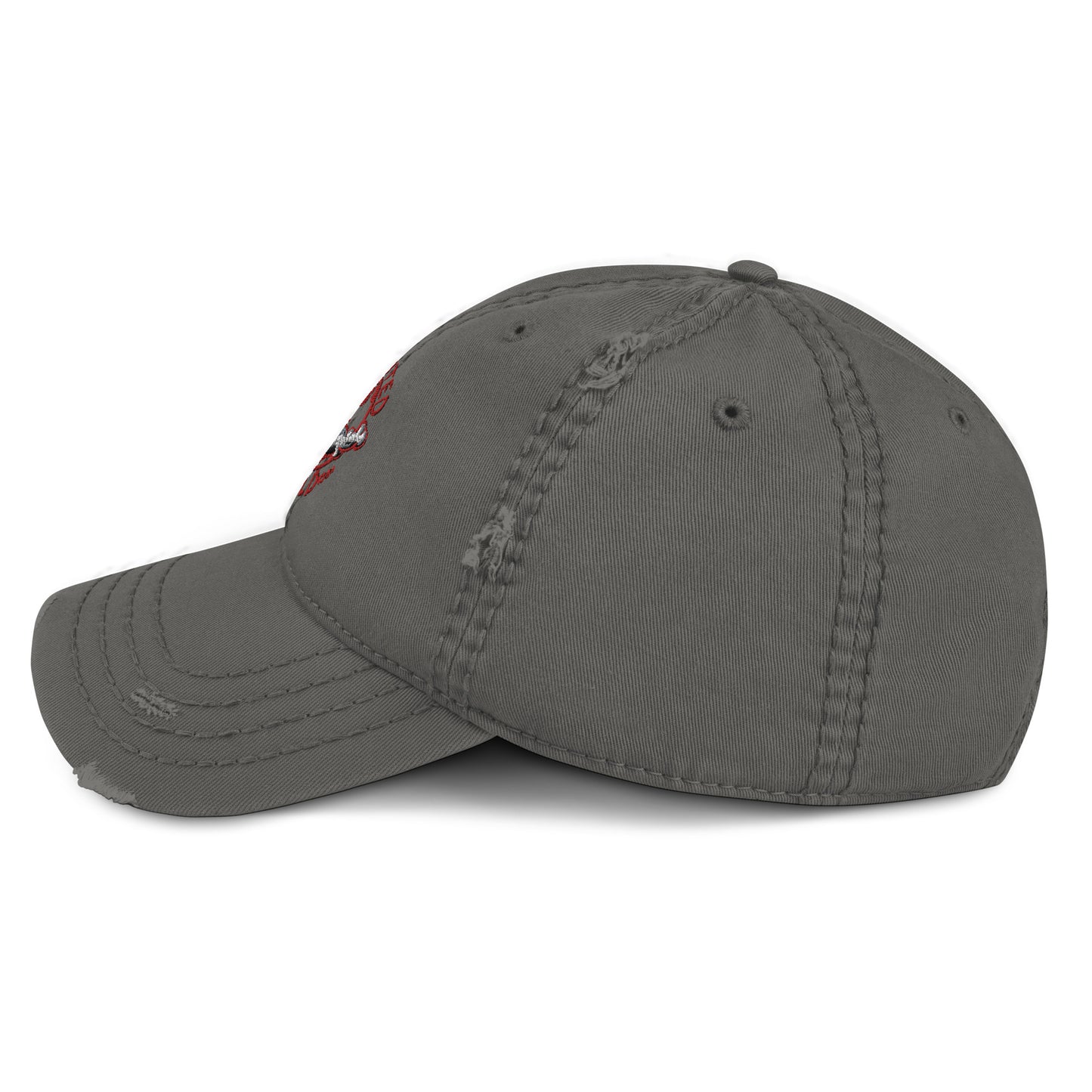Distressed Dad Hat Polluted World Red Logo