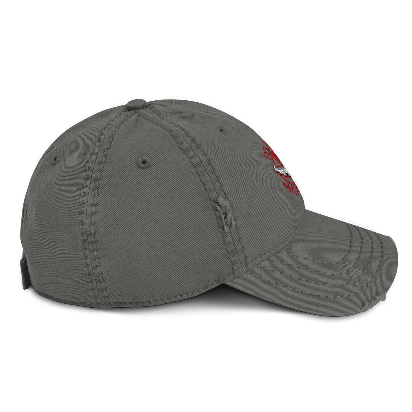 Distressed Dad Hat Polluted World Red Logo