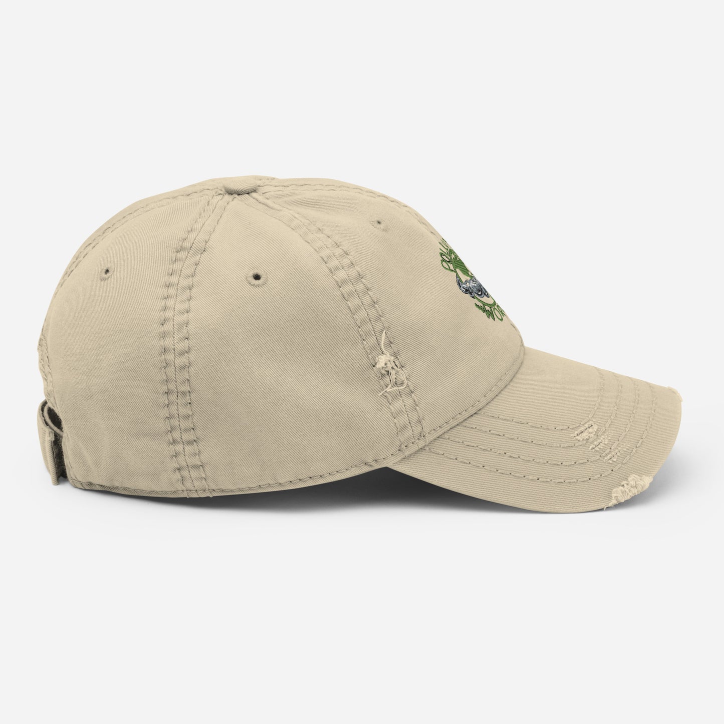 Distressed Dad Hat Polluted World Green Logo
