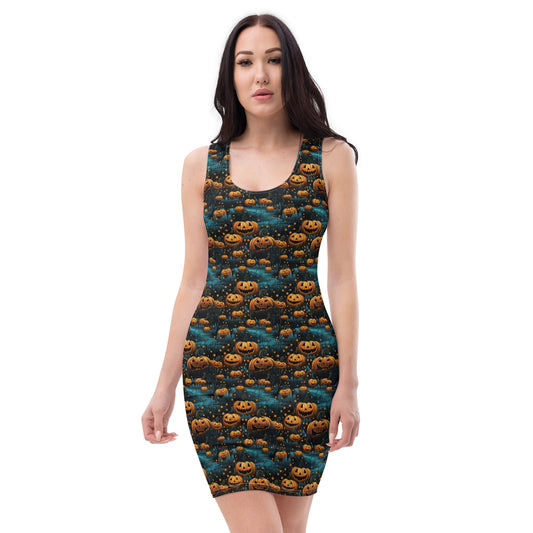 Bodycon Dress Halloween Pumpkin Patch