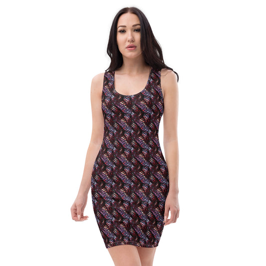 Bodycon Dress Ruby Dragon Scale