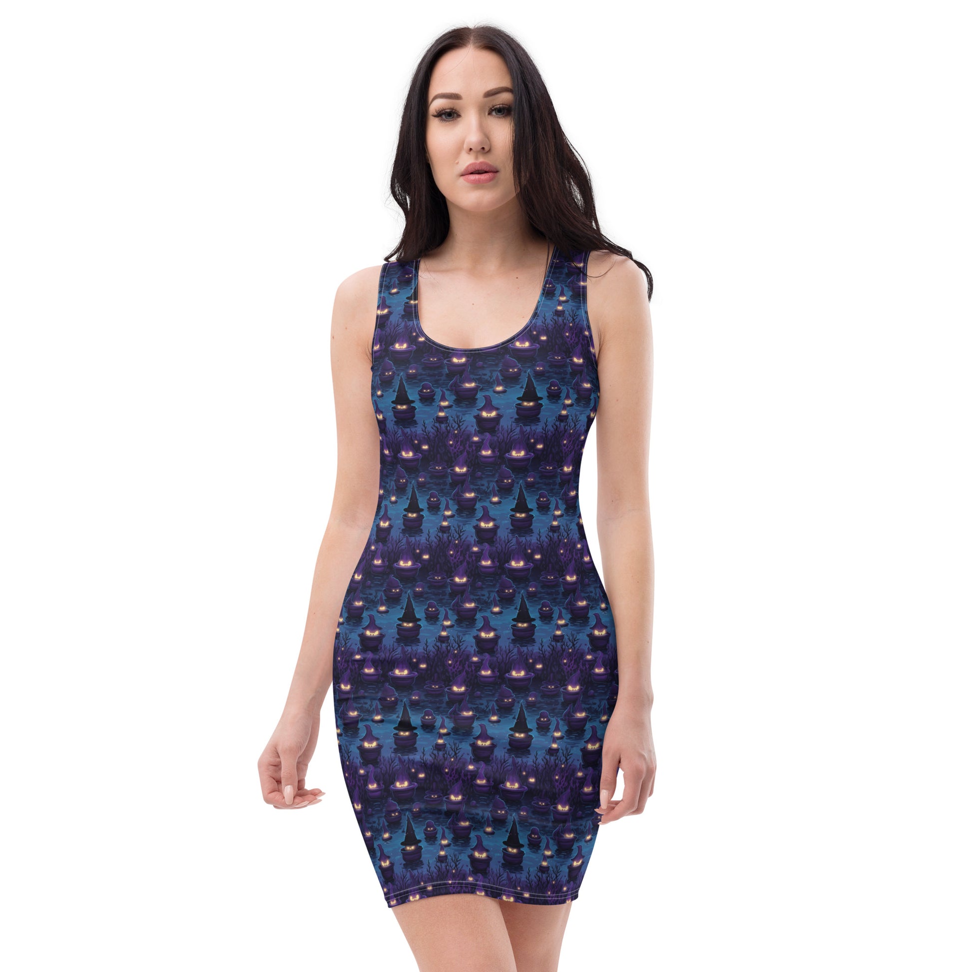 Bodycon Dress Halloween Spooky Cauldron M Bodycon Dress Halloween Spooky Cauldron M
