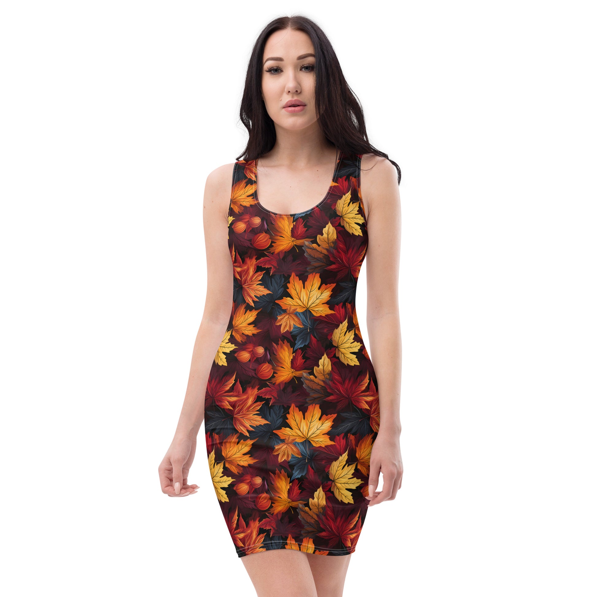 fall leaves dress Bodycon Dress Fall Fashion Autumn Leaves Scatter #2 XL