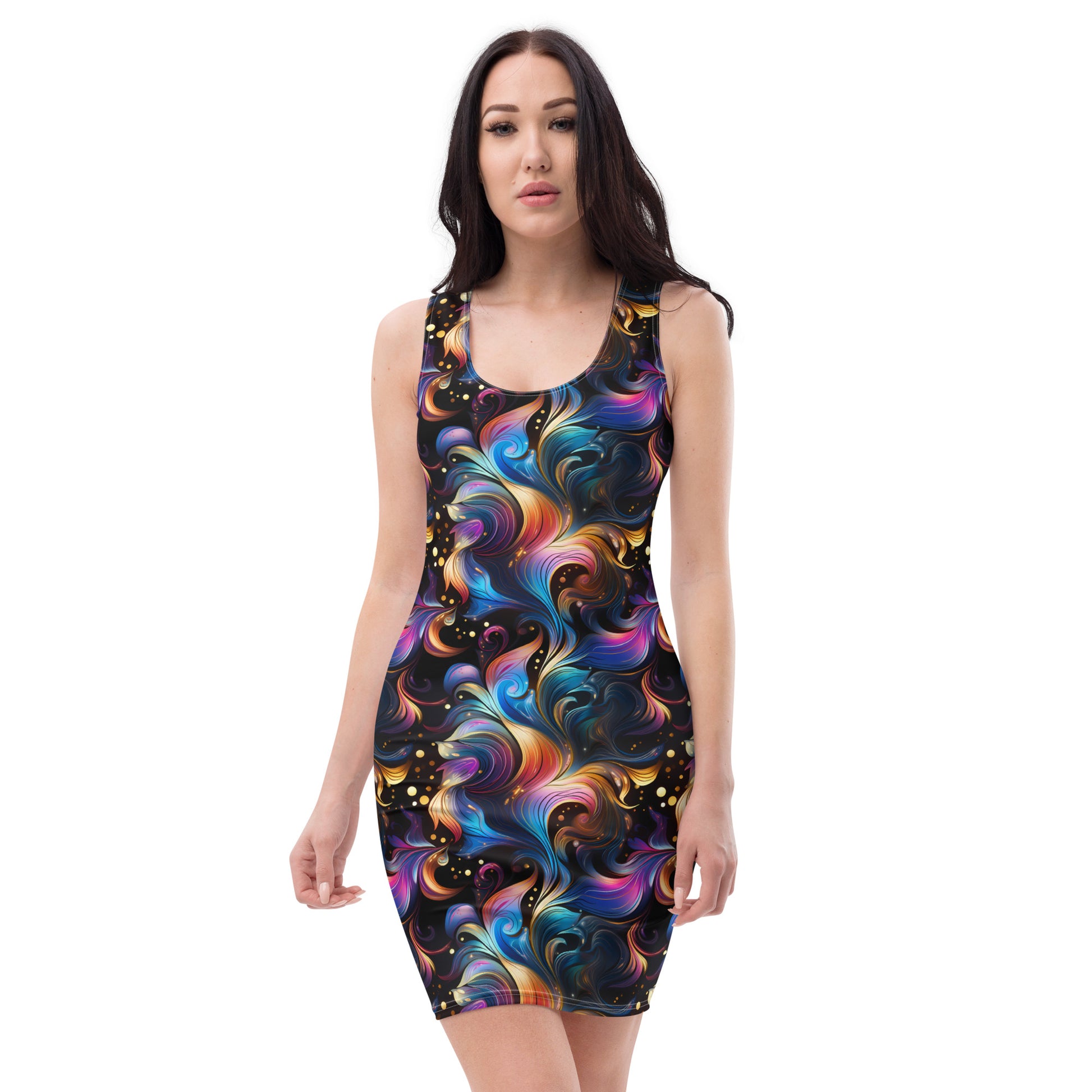 Bodycon Dress Psychedelic #9B S Bodycon Dress Psychedelic #9B S