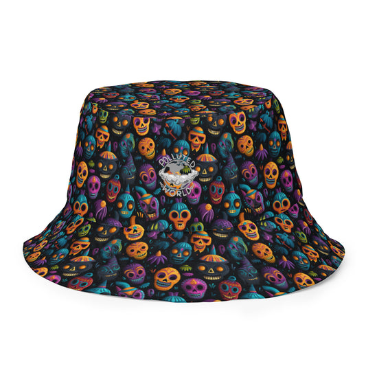 Reversible Bucket Hat Halloween Masks & Sinister Black Cats