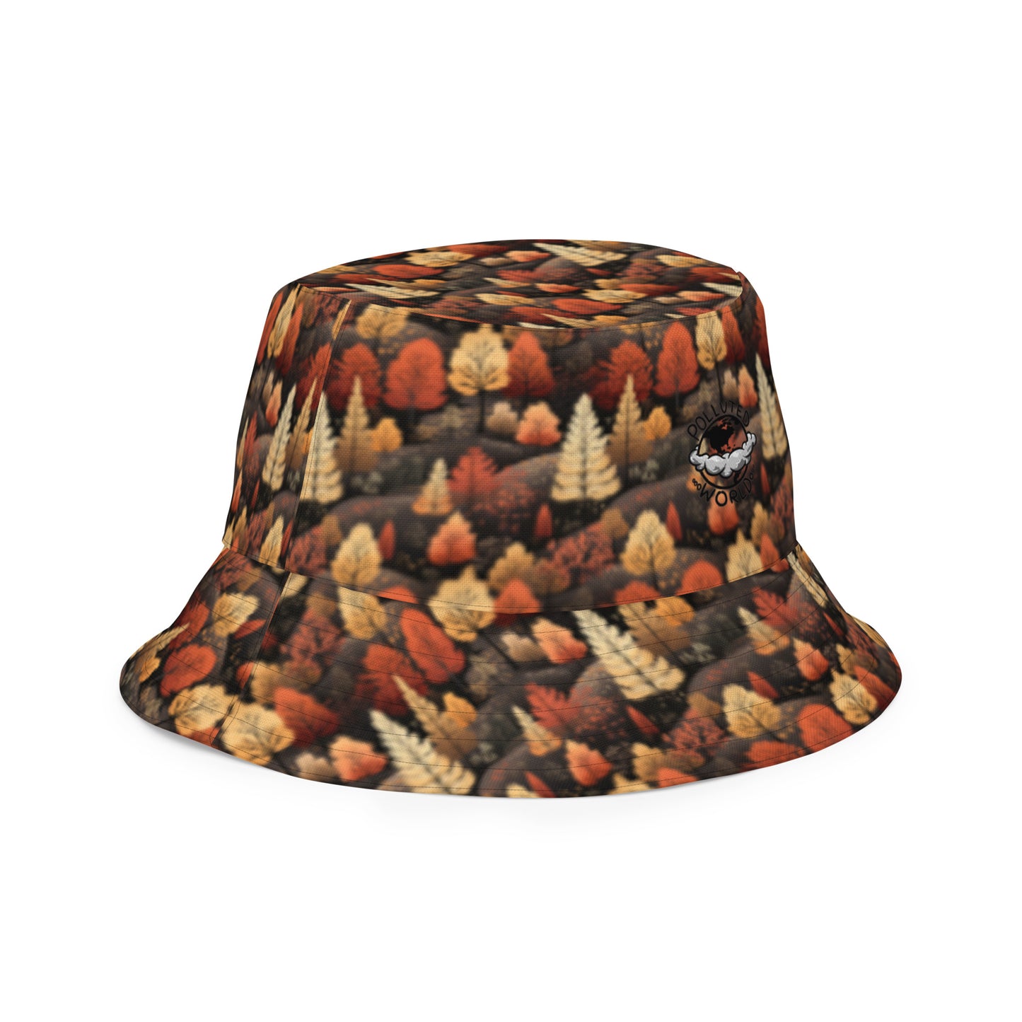 Reversible Bucket Hat Fall Fashion Autumn Leaves Scatter & Autumn Forest Walk